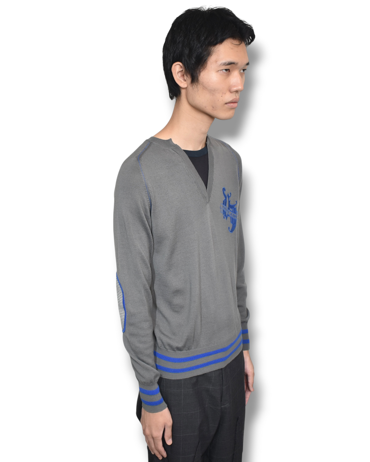 VERSACE JEANS elbow patch knit top