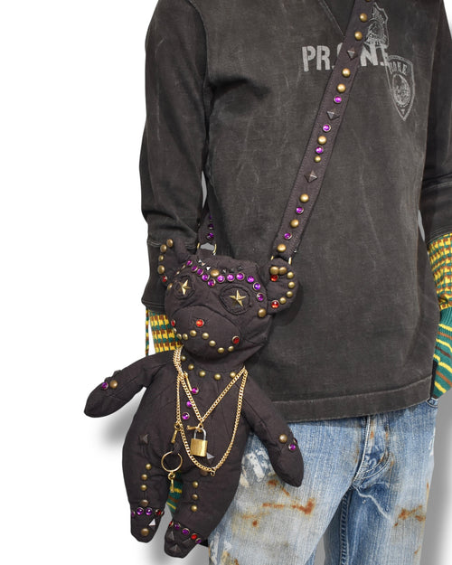 DOLCE& GABBANA studded teddy bear shoulder bag
