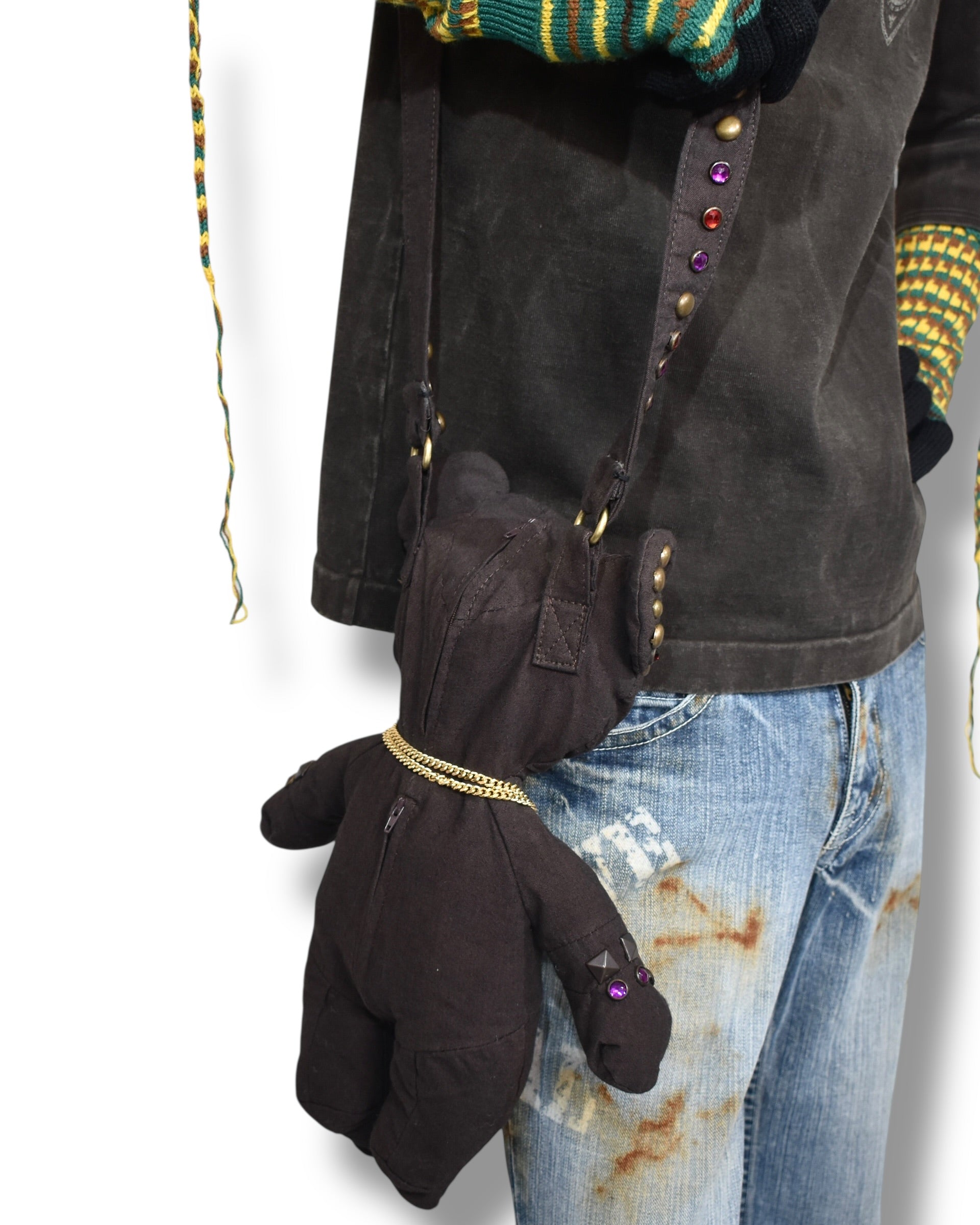 DOLCE& GABBANA studded teddy bear shoulder bag