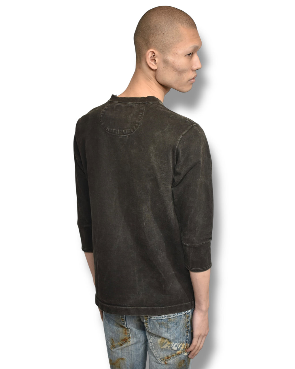 EARLY2000's KIMINORI MORISHITA cropped sleeves faded sweat top