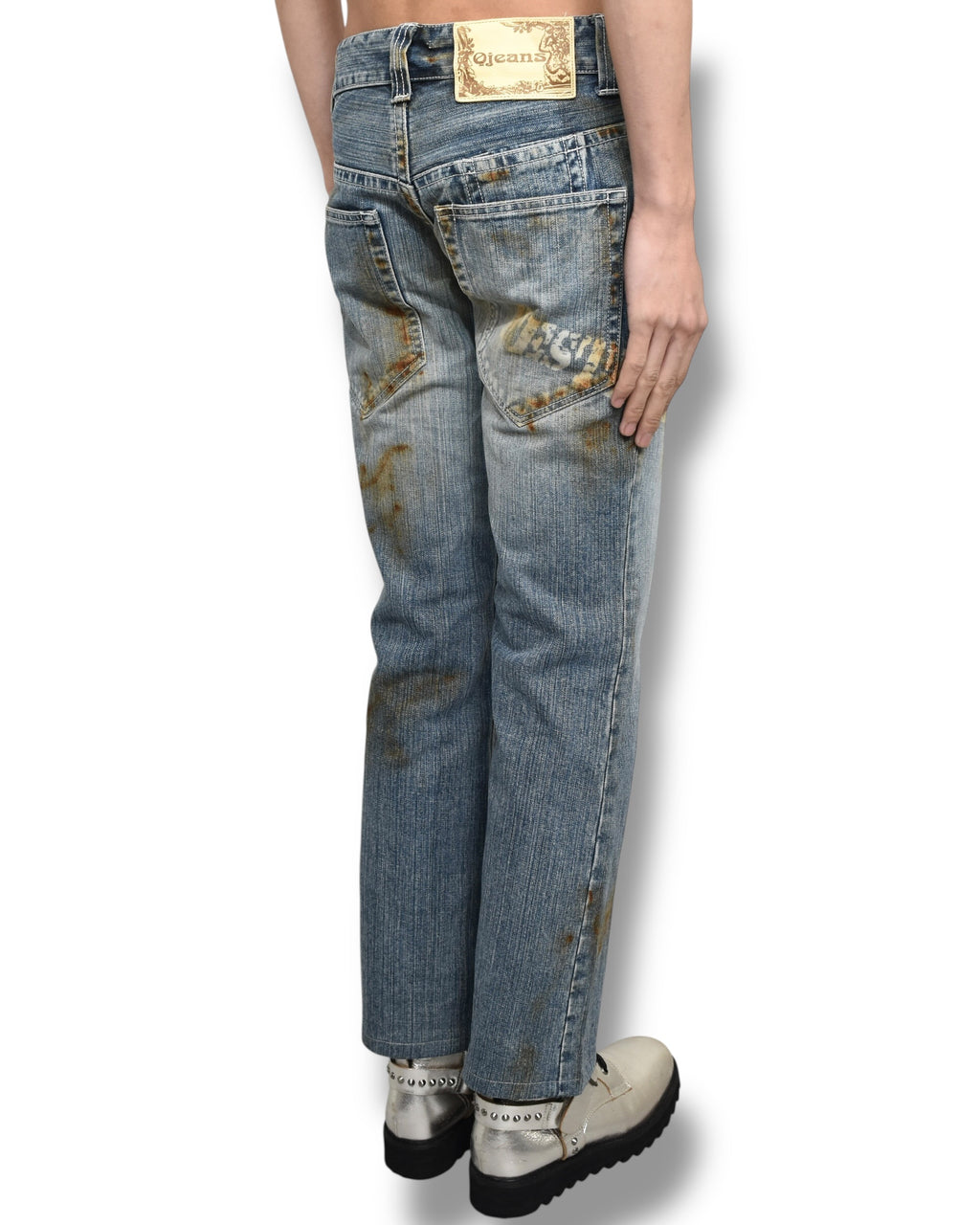 KYOJIMARUYAMA rust processed denim pants