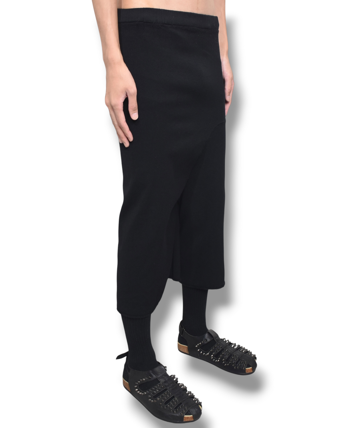 02aw COMME DES GARCONS asymmetry sarouel pants