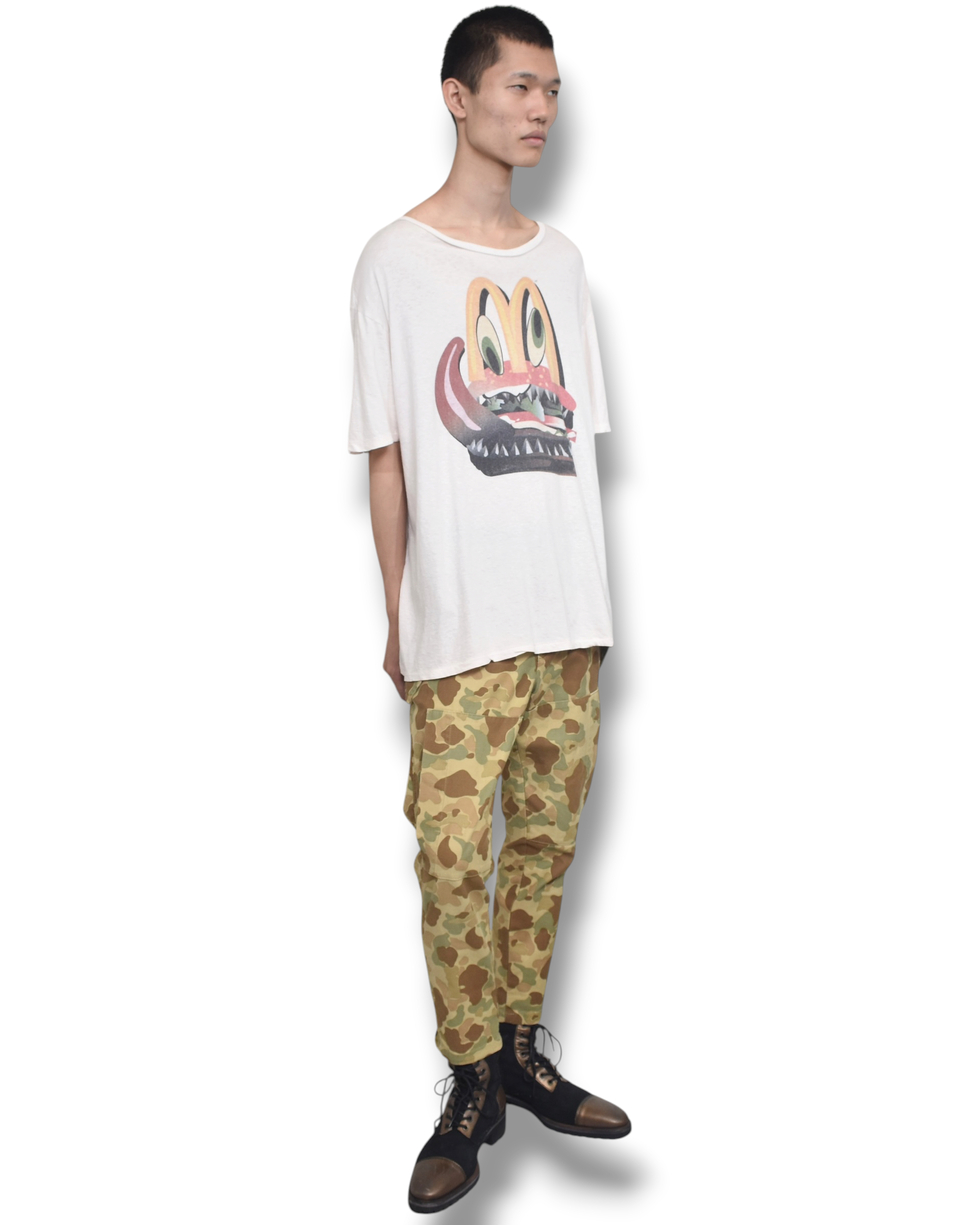 GRIFFIN arch-back denim pants