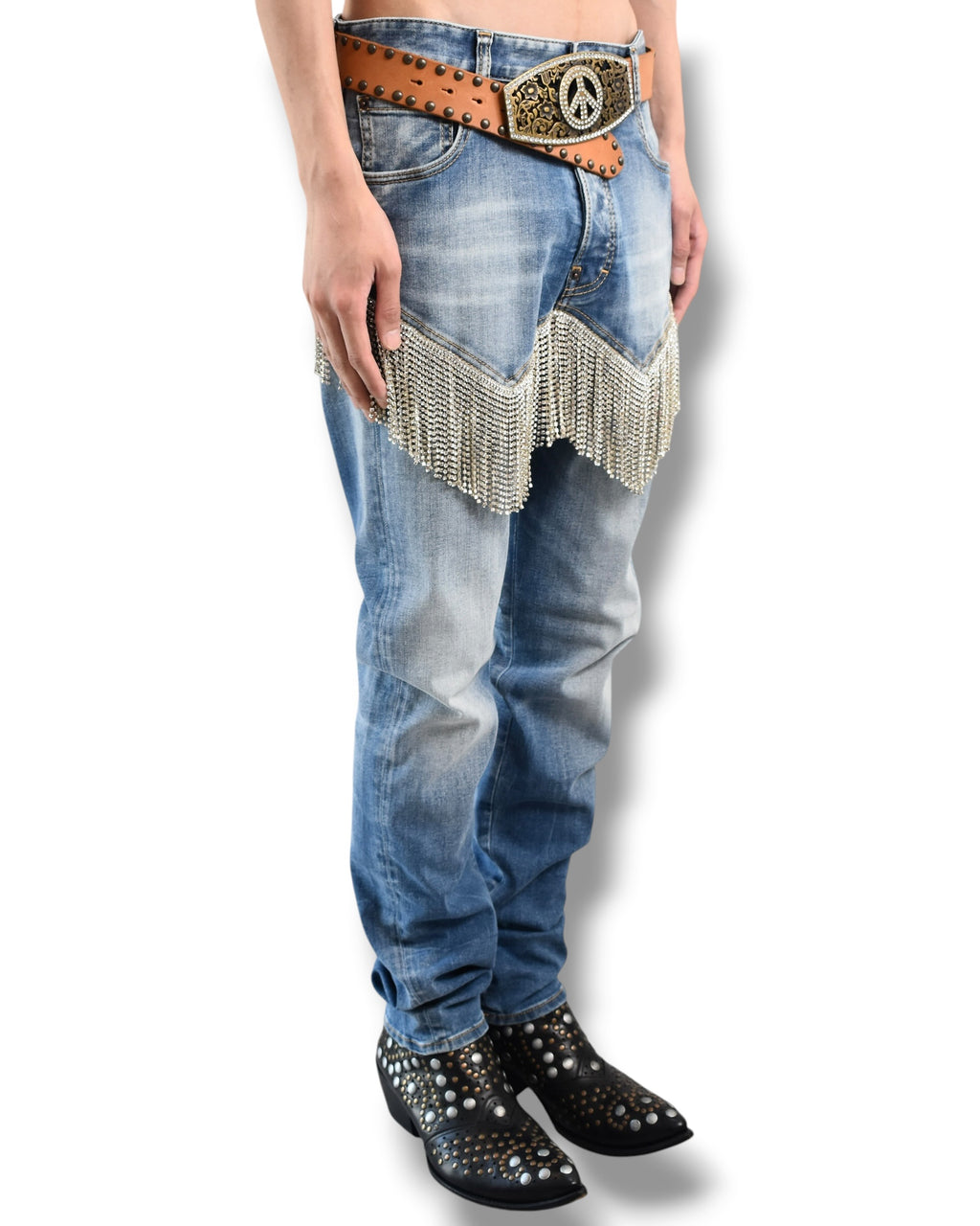 DSQUARED2 rhinestone docking denim pants