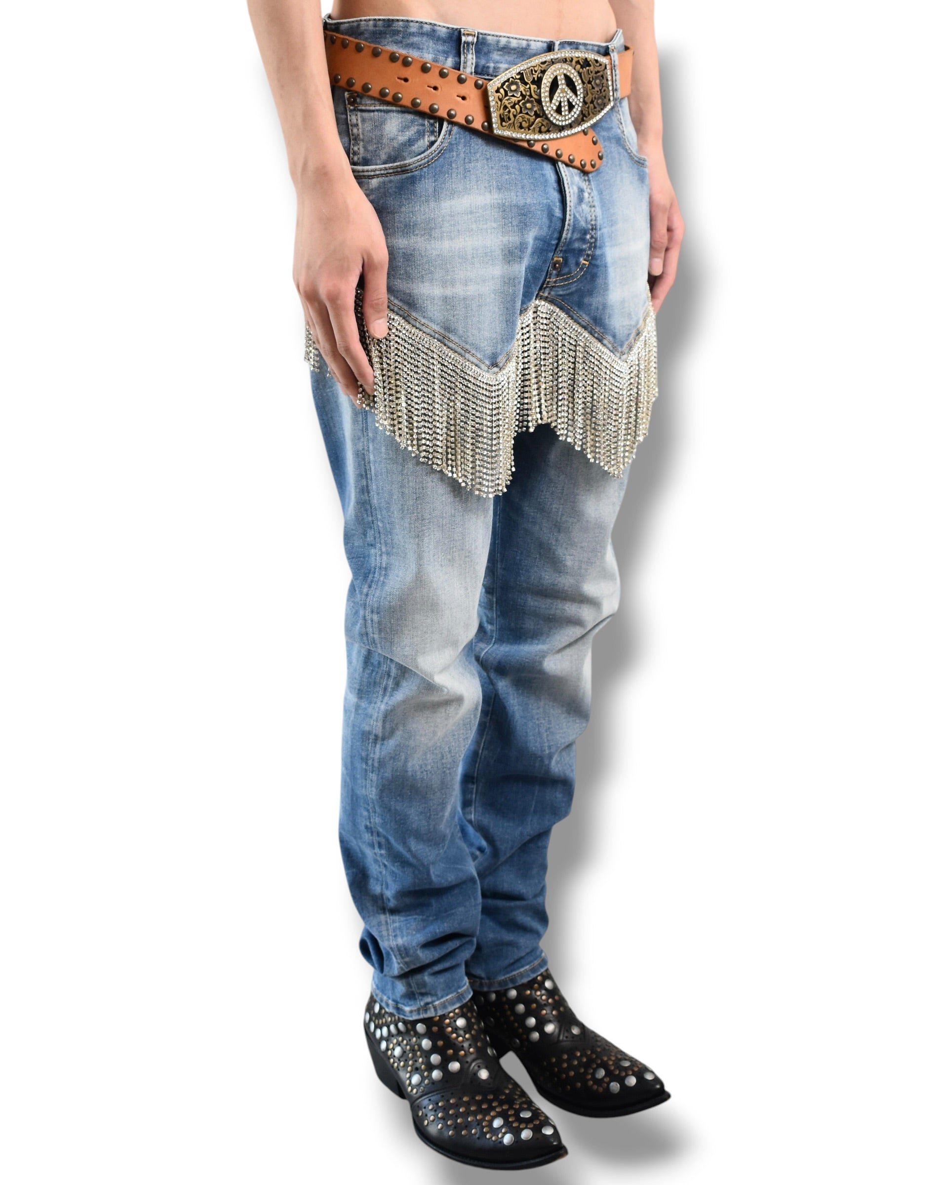 DSQUARED2 rhinestone docking denim pants