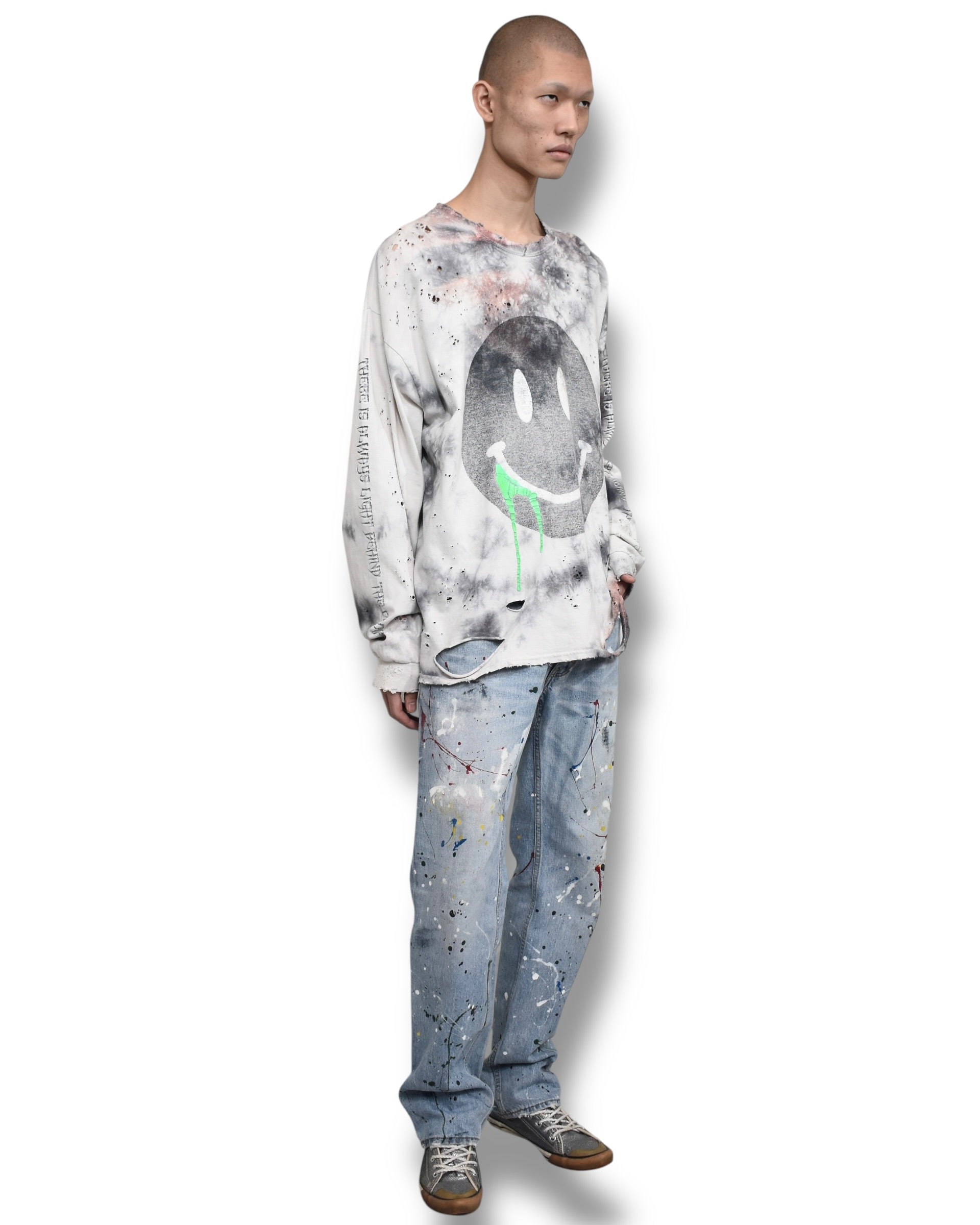 06ss NUMBER NINE painted denim pants