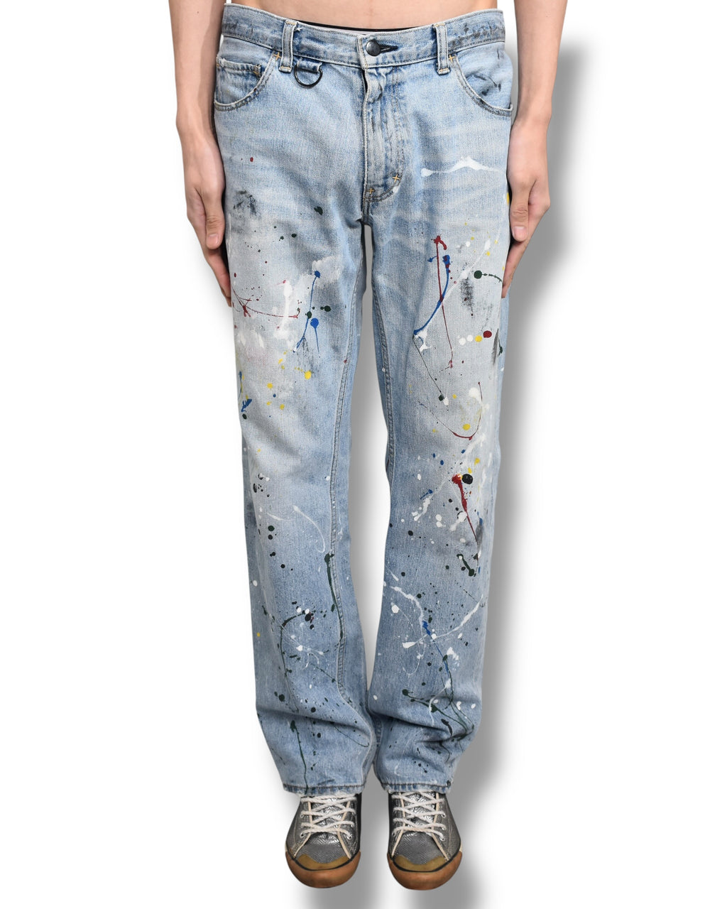 06ss NUMBER NINE painted denim pants