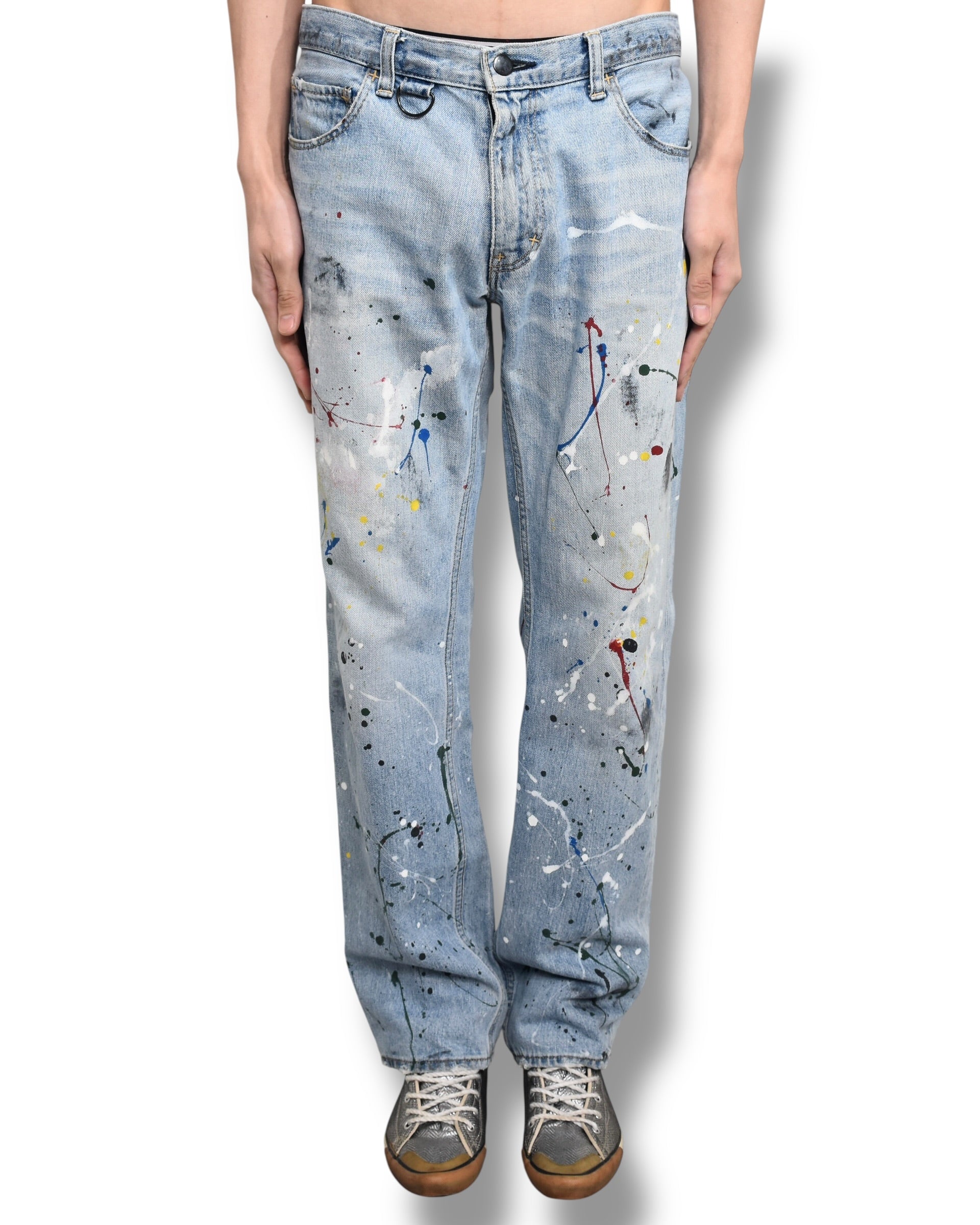06ss NUMBER NINE painted denim pants