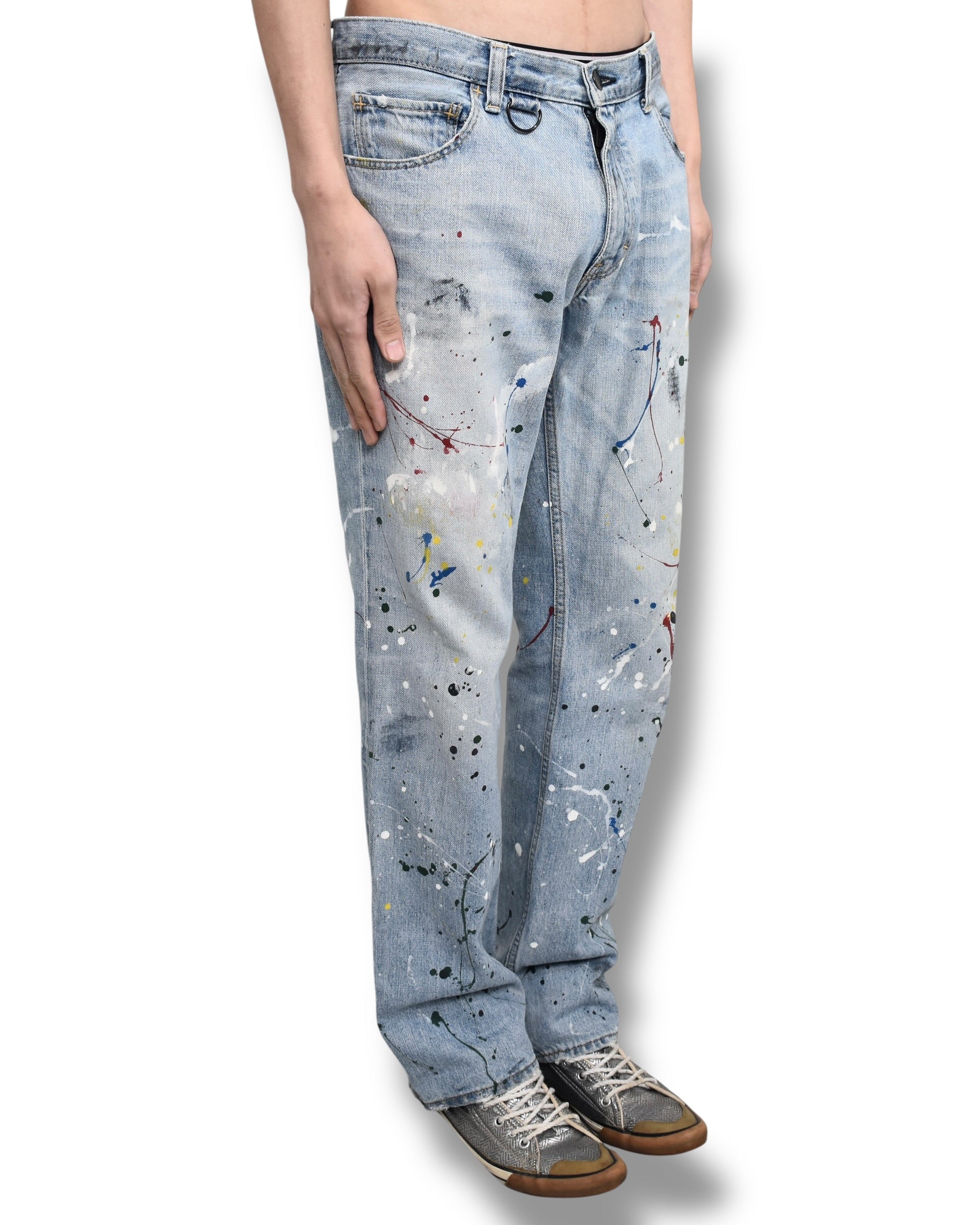 06ss NUMBER NINE painted denim pants