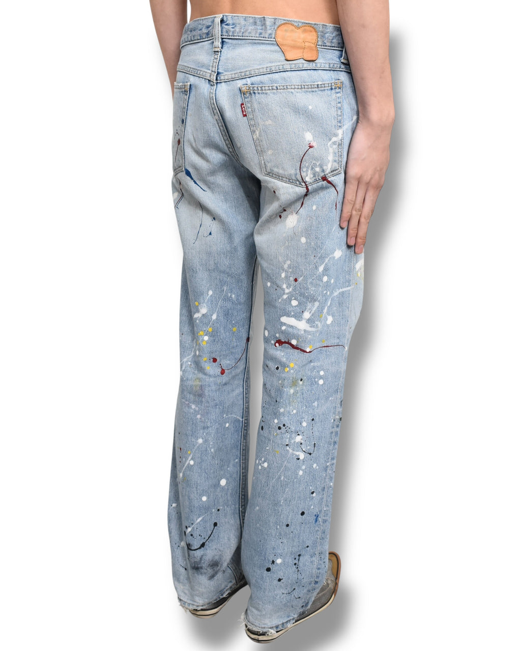06ss NUMBER NINE painted denim pants