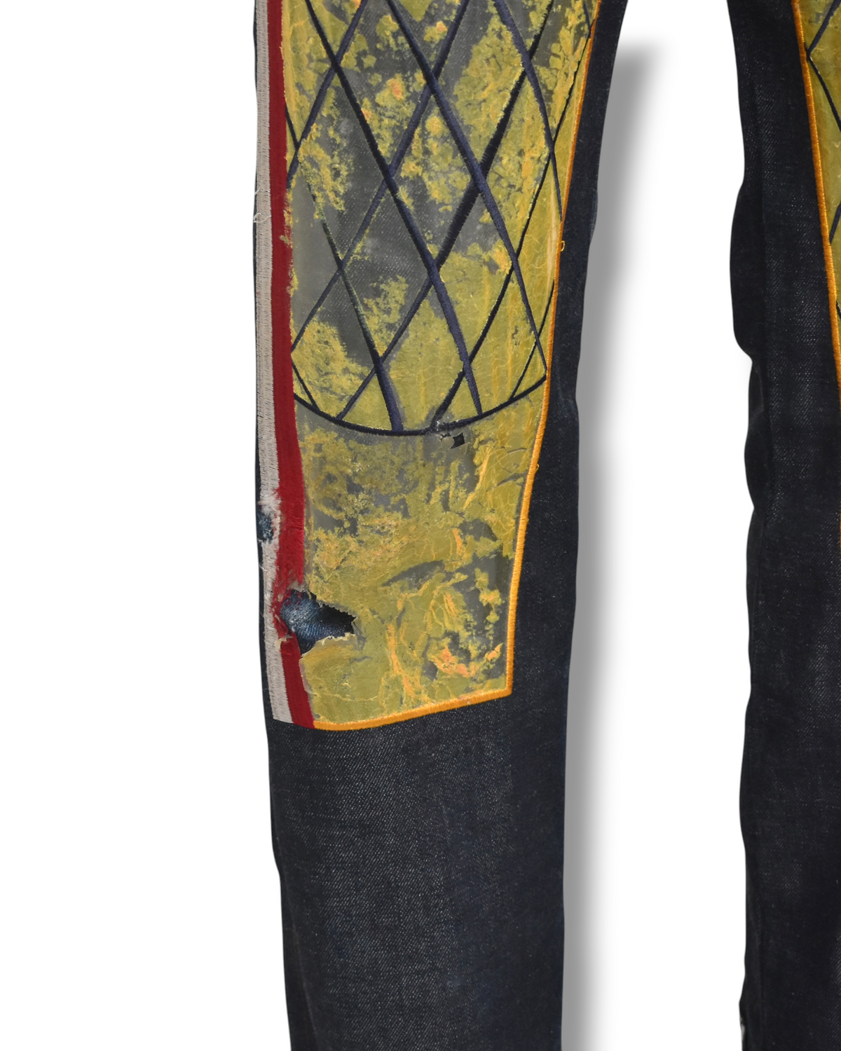 JEAN PAUL GAULTIER pvc docking denim pants