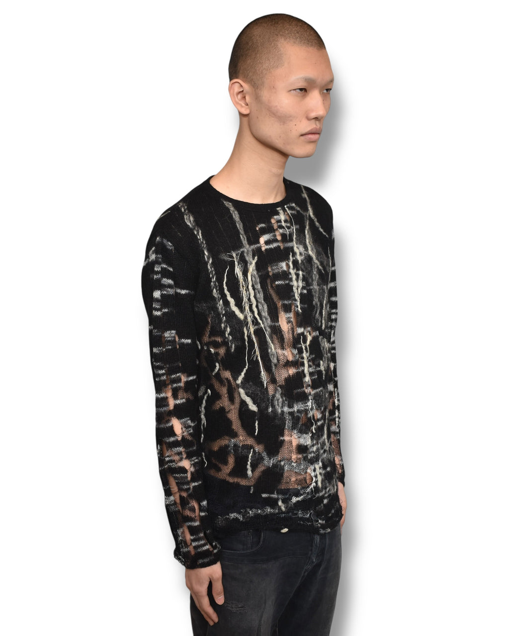 YOSHIYUKI KONISHI crashed mohair knit top