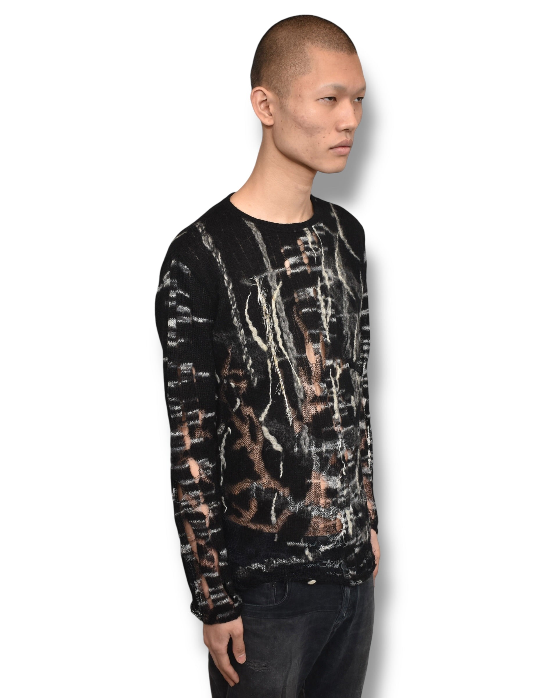 YOSHIYUKI KONISHI crashed mohair knit top