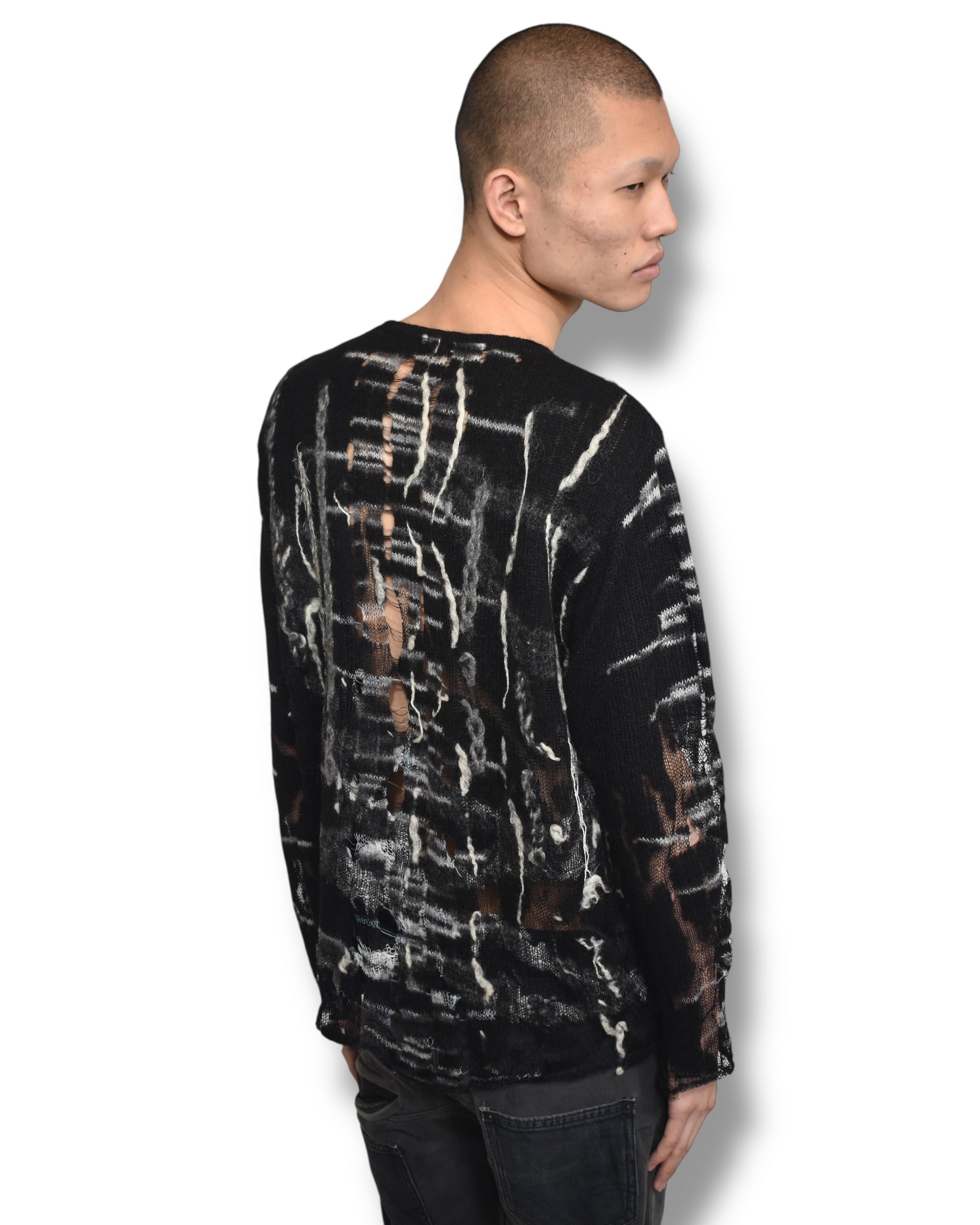 YOSHIYUKI KONISHI crashed mohair knit top