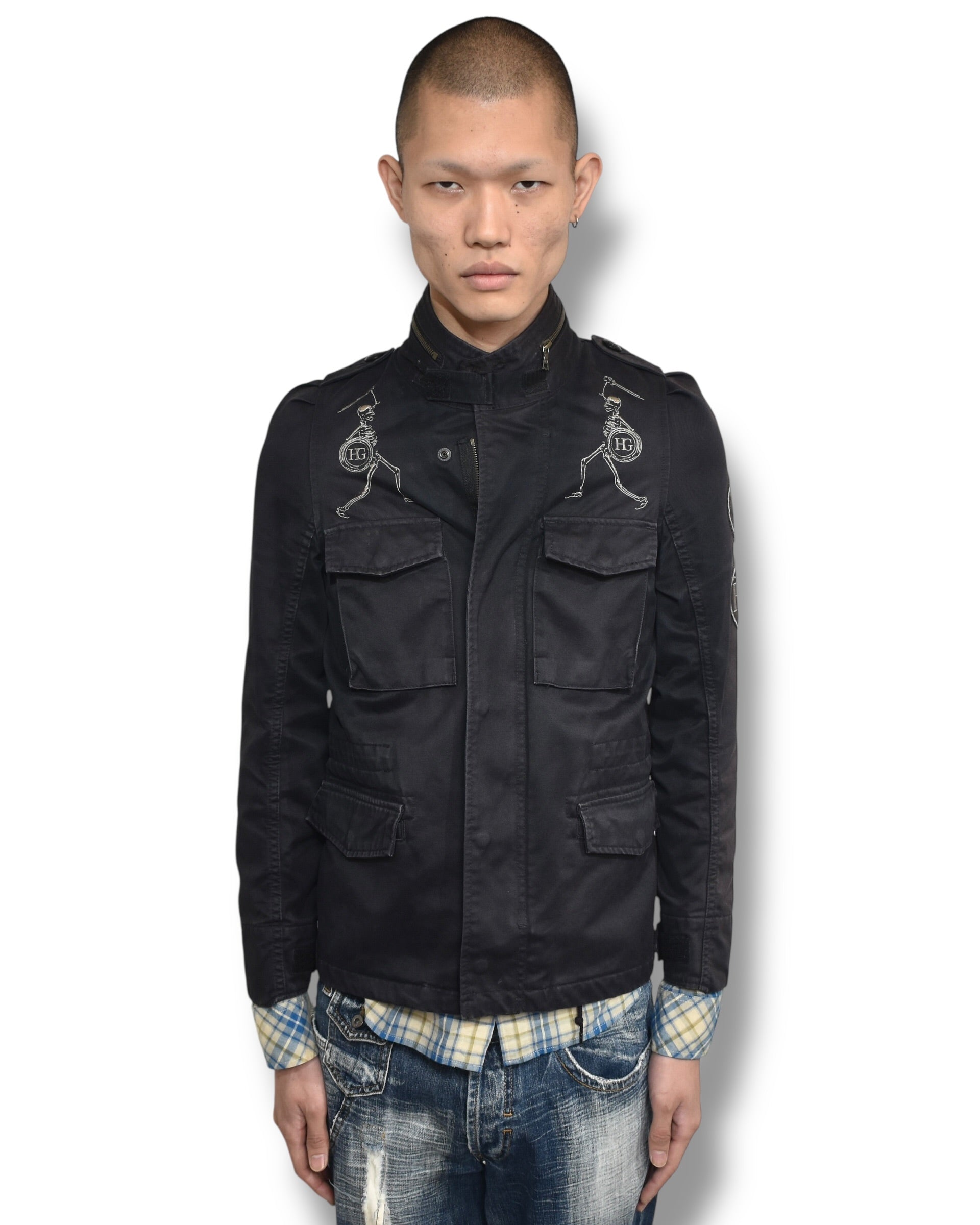 HYSTERIC GLAMOUR skull graphic military blouson