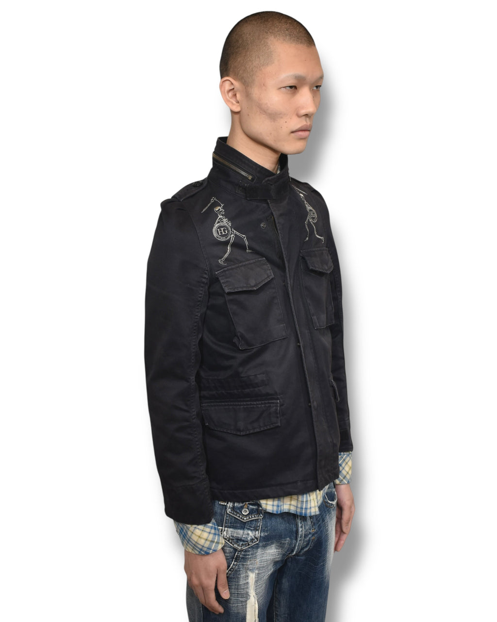 HYSTERIC GLAMOUR skull graphic military blouson