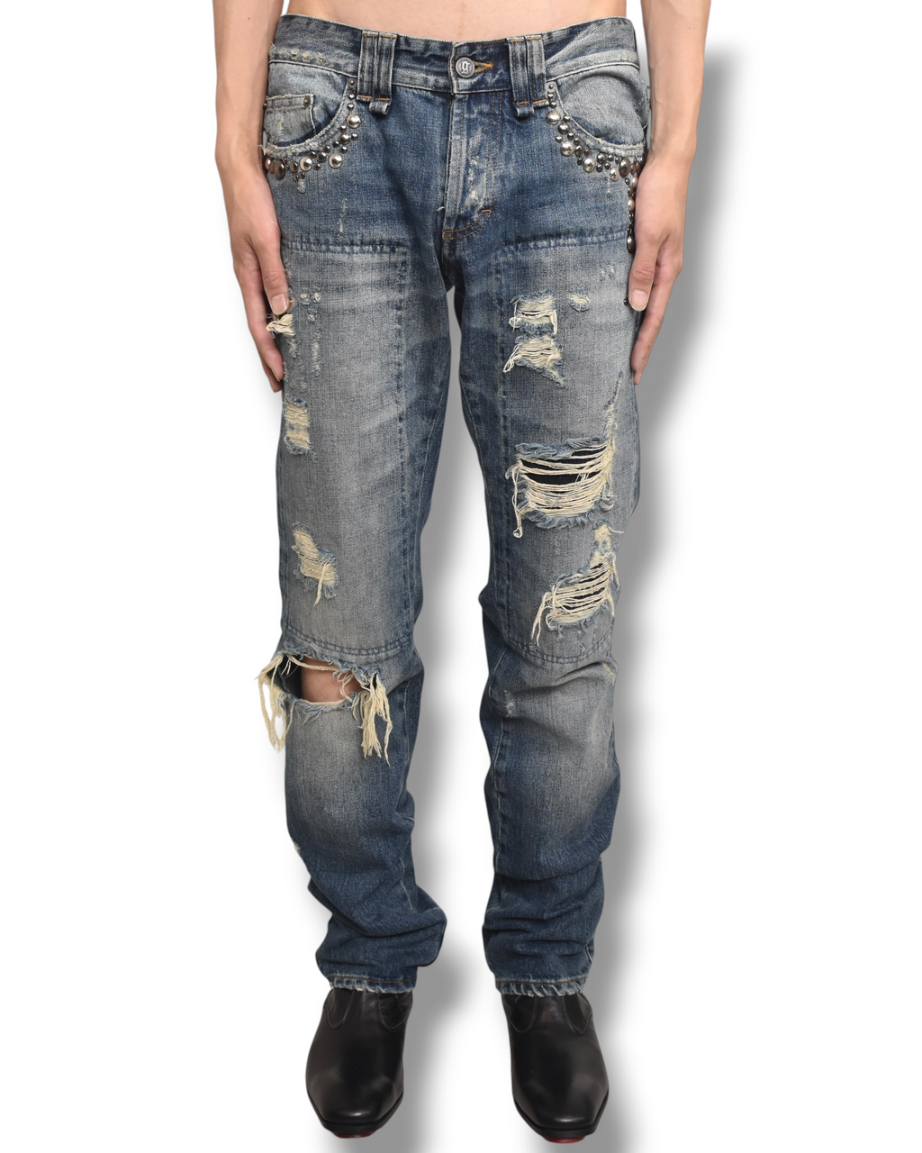 GALLIANO bijou docking denim pants