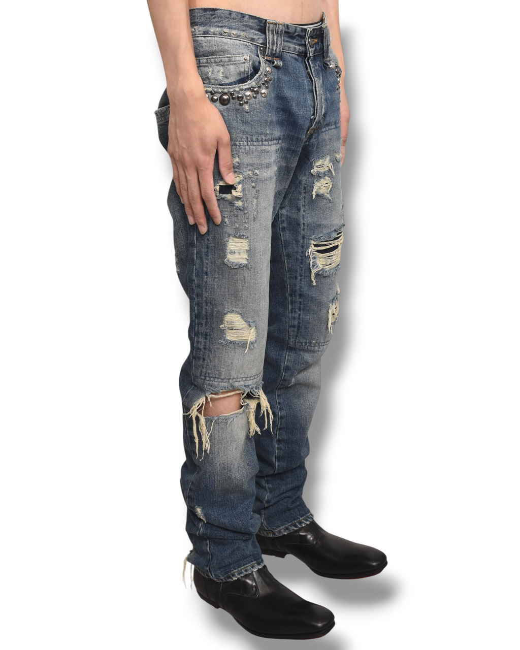 GALLIANO bijou docking denim pants