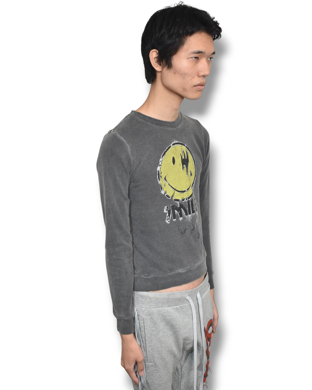 RELIGION back-twisted smile sweat top