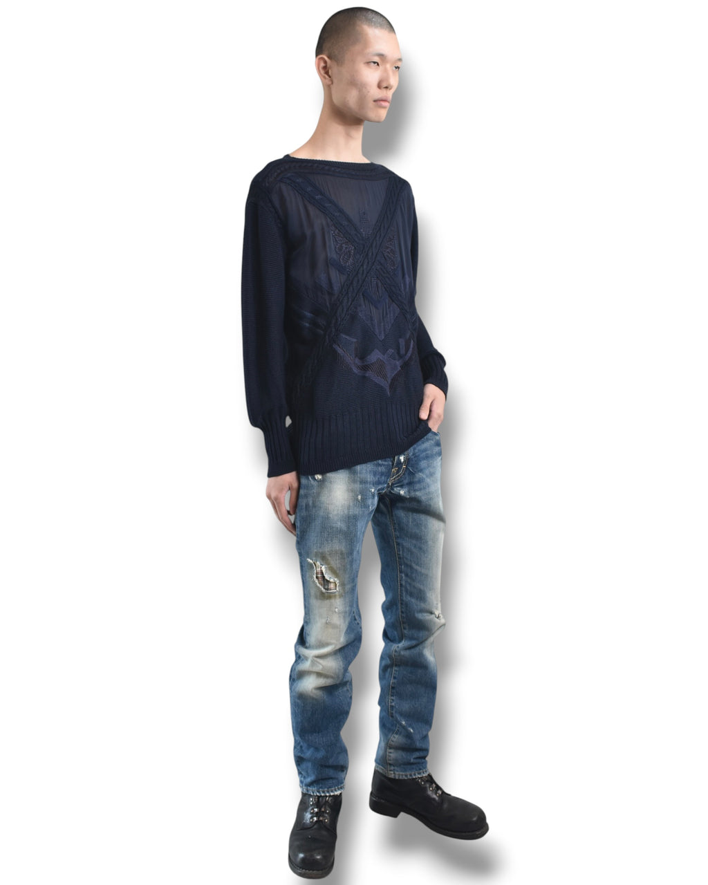 DSQUARED2 faded damage denim pants
