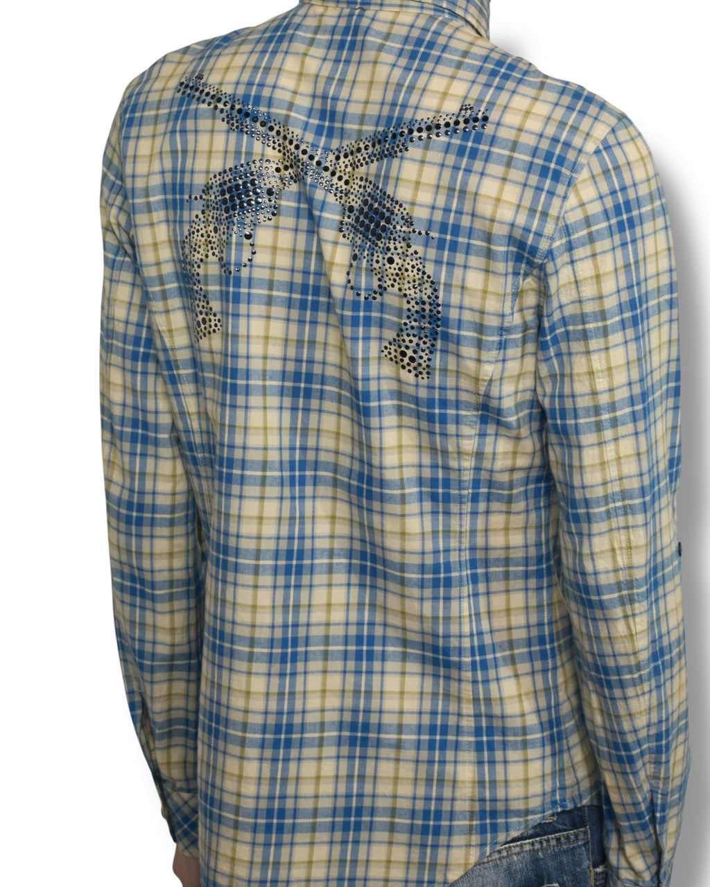 ROAR studs cross gun check shirt