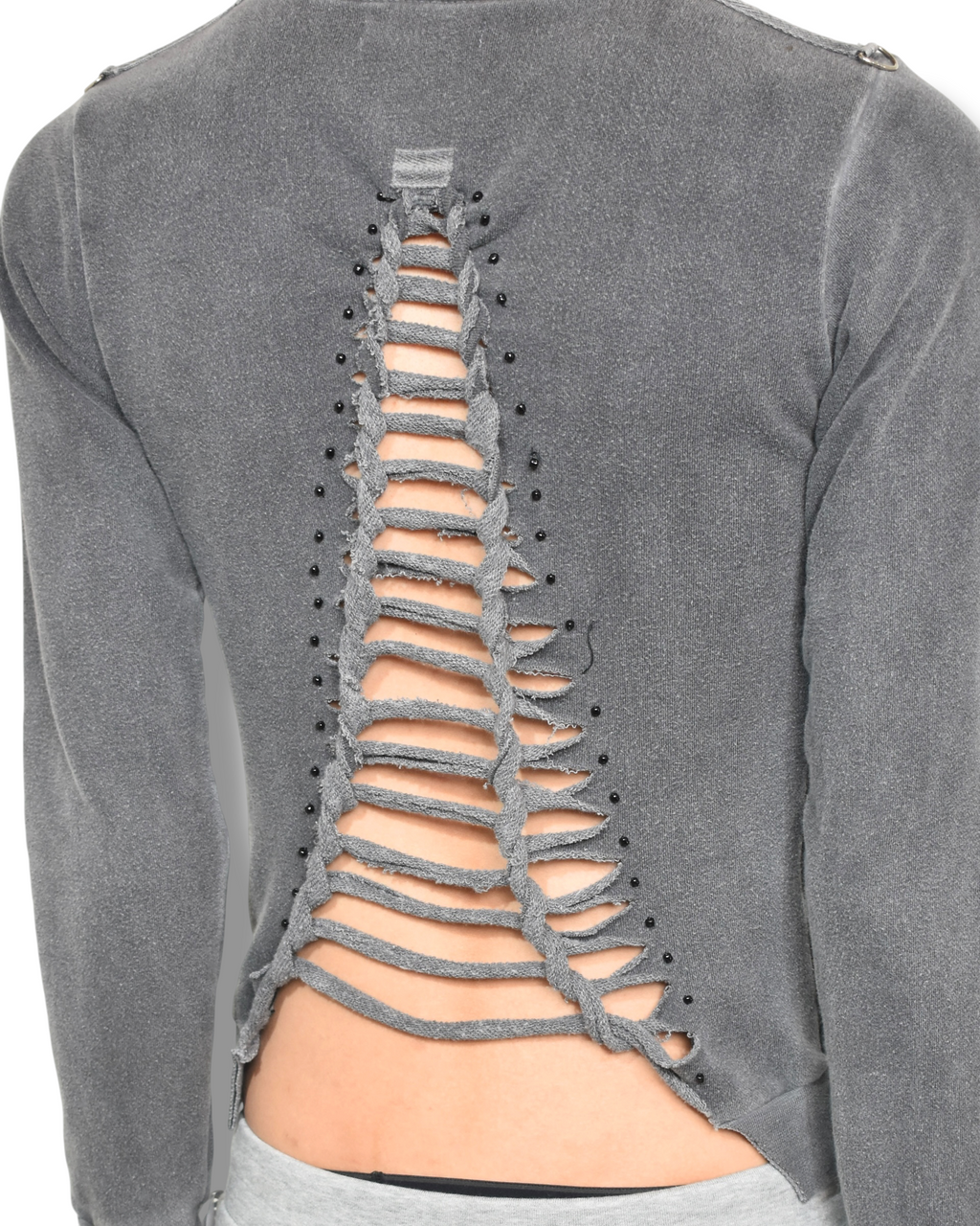 RELIGION back-twisted smile sweat top
