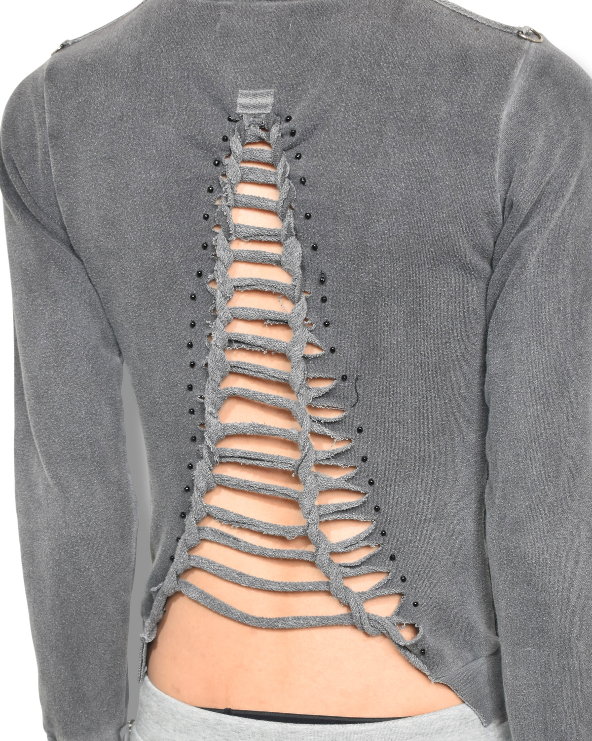 RELIGION back-twisted smile sweat top