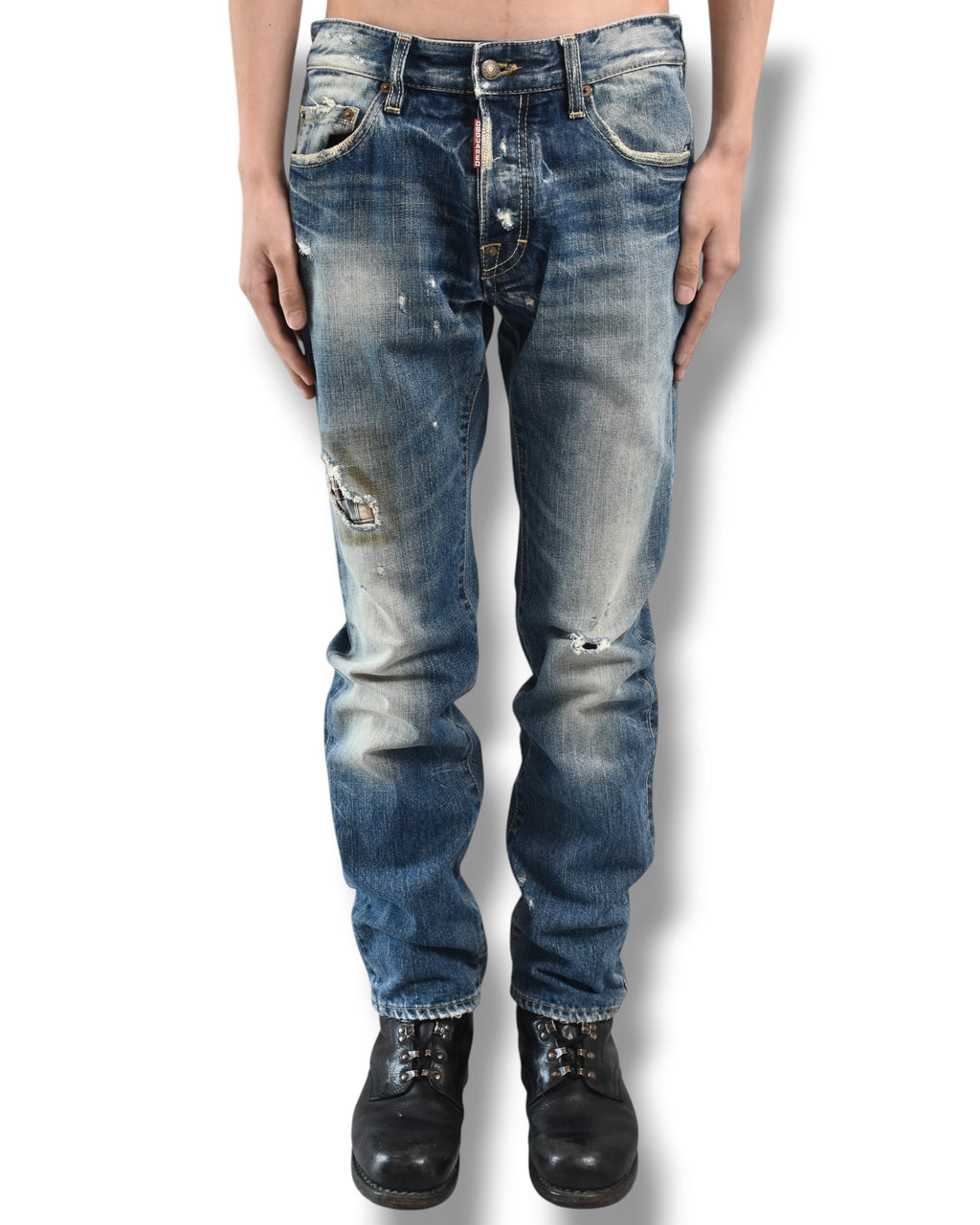 DSQUARED2 faded damage denim pants