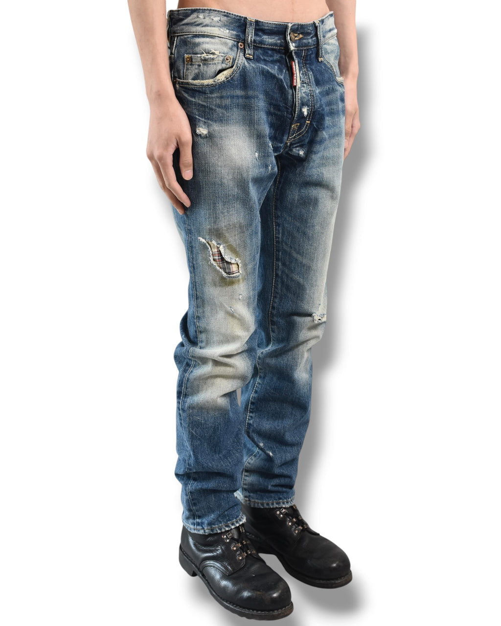 DSQUARED2 faded damage denim pants