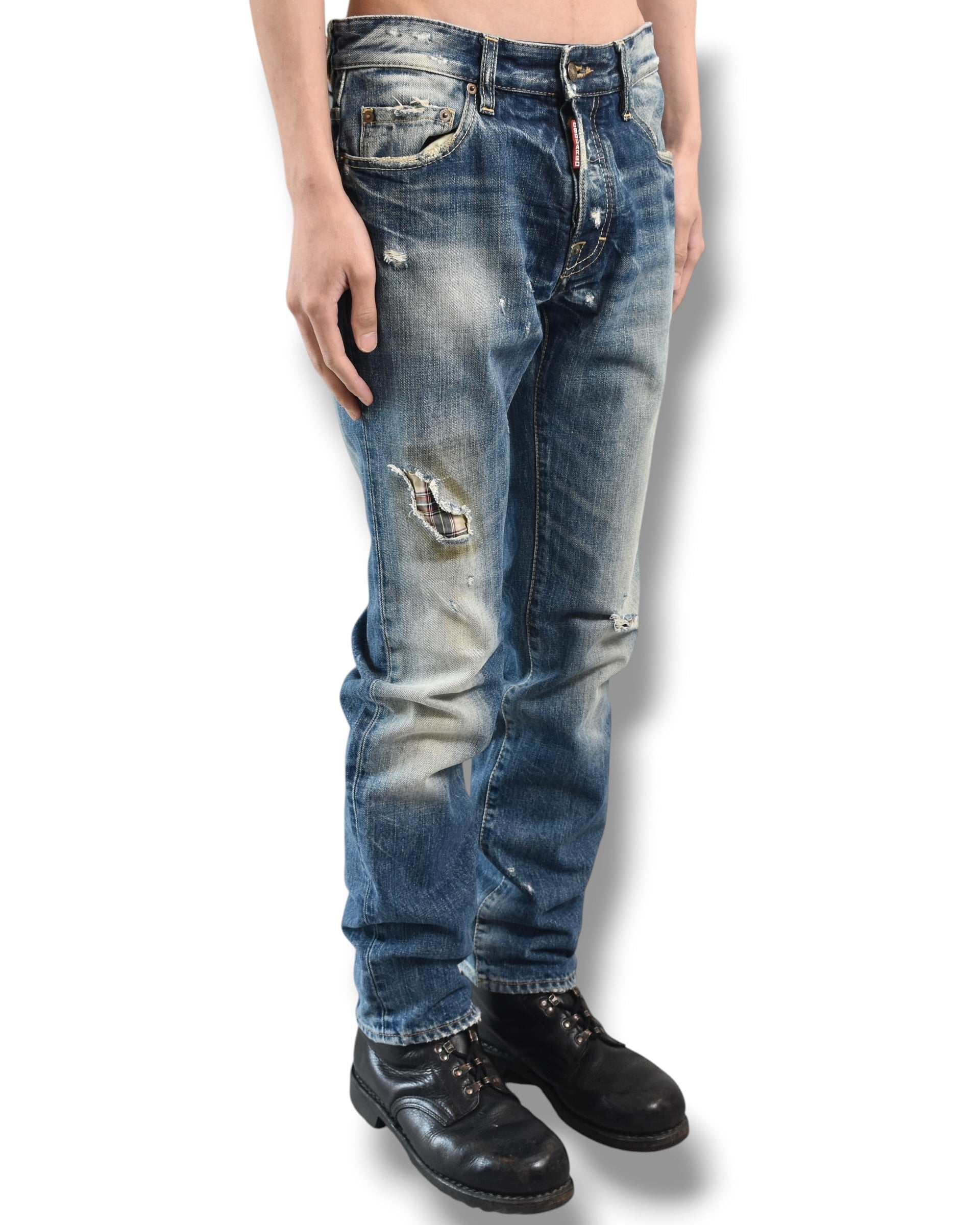 DSQUARED2 faded damage denim pants