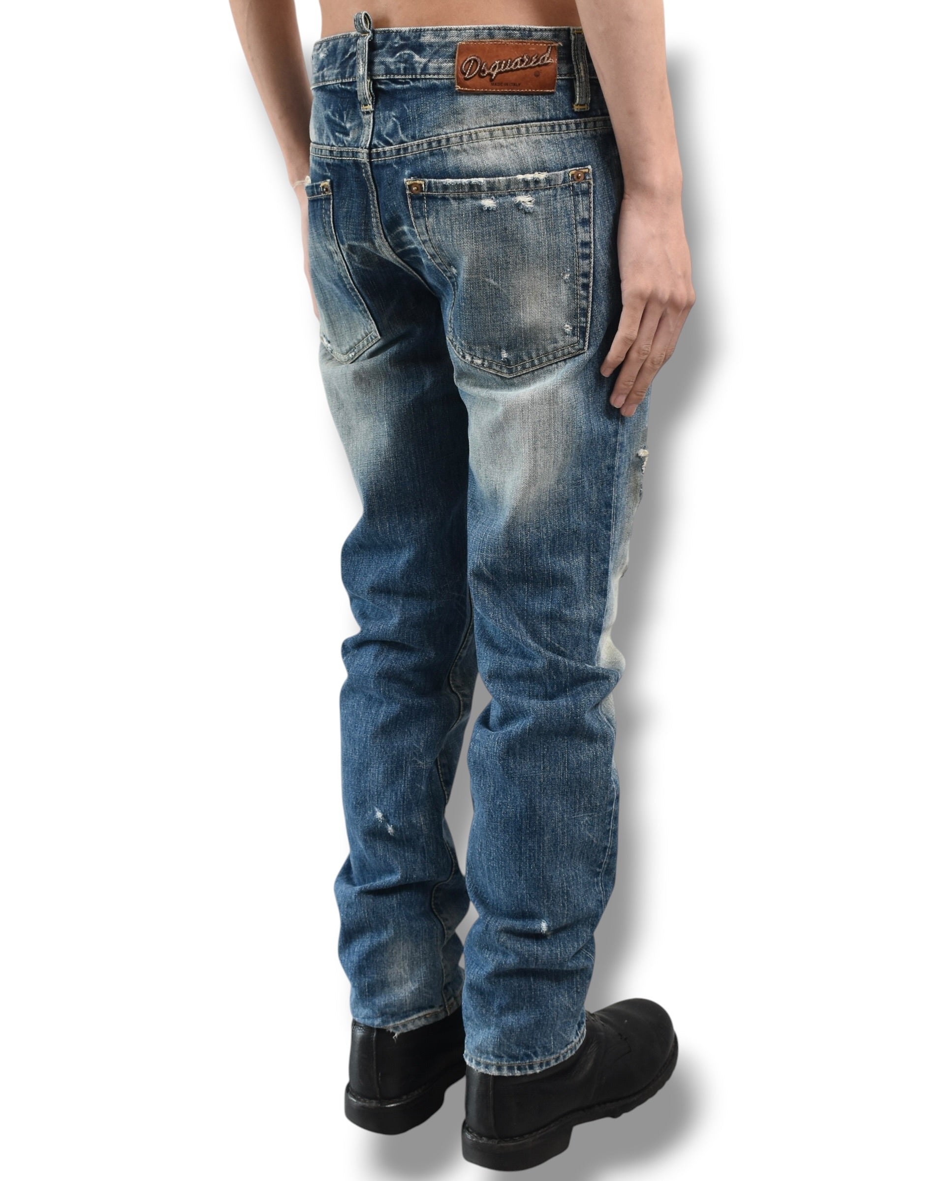 DSQUARED2 faded damage denim pants