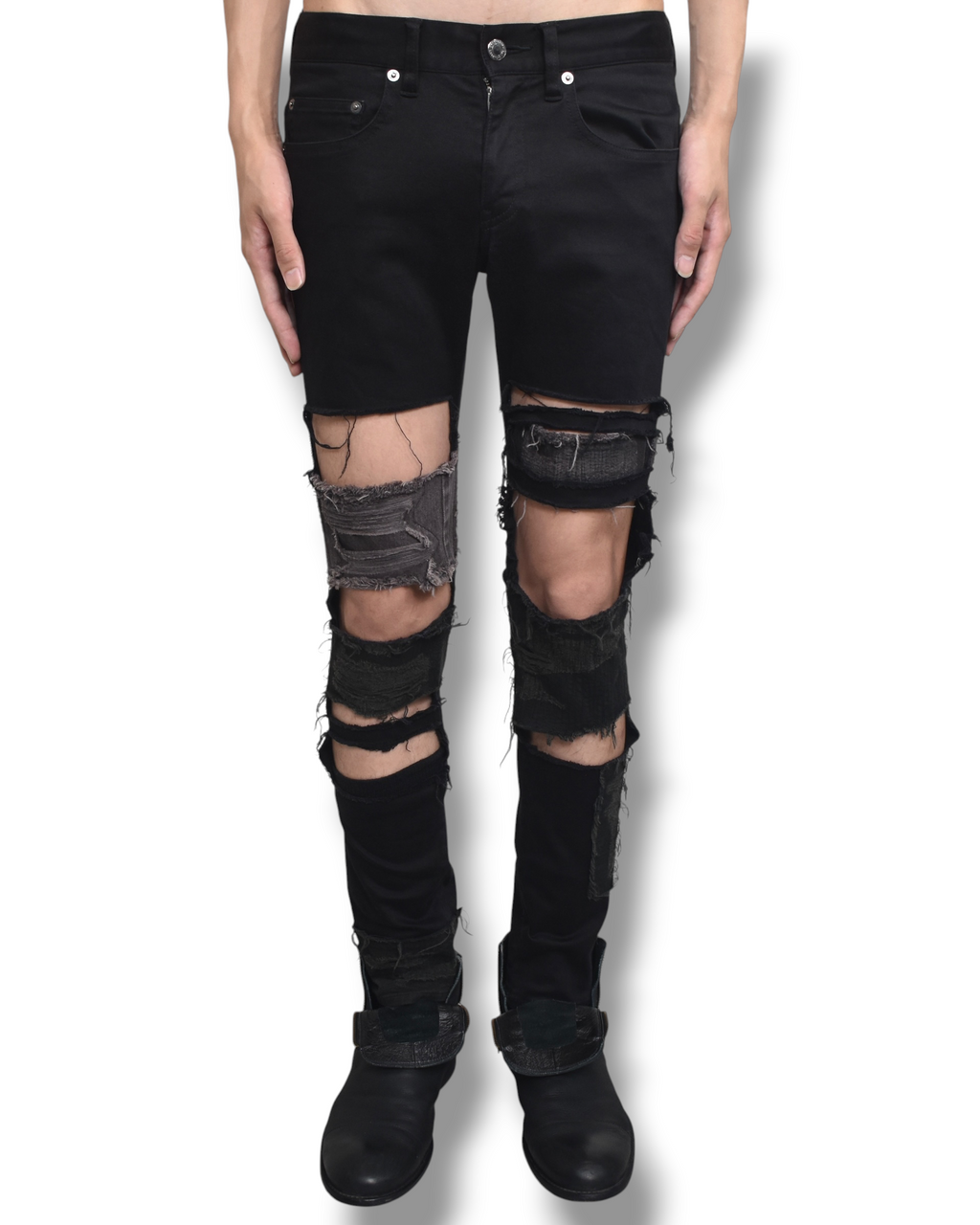 UNDERCOVER crashed skinny denim pants