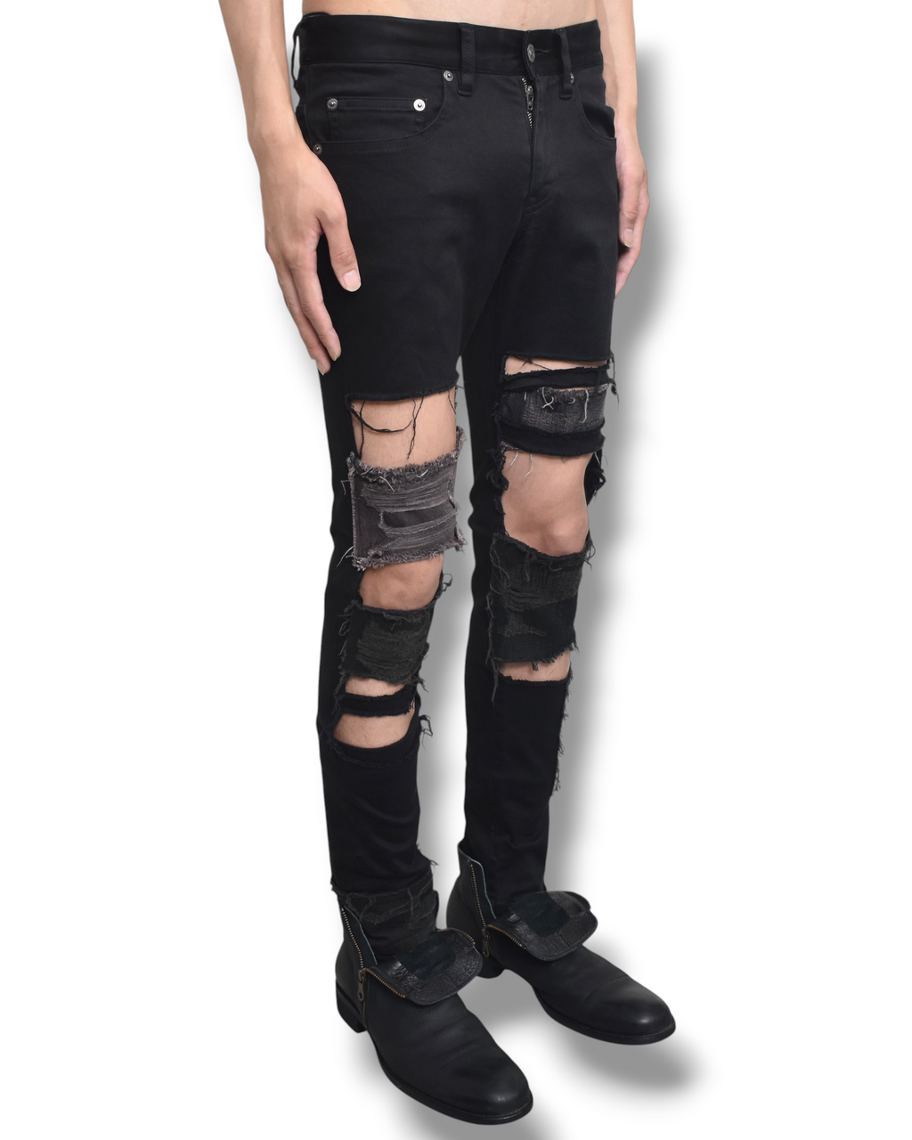 UNDERCOVER crashed skinny denim pants