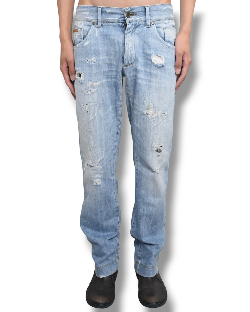 DOLCE&GABBANA faded denim pants