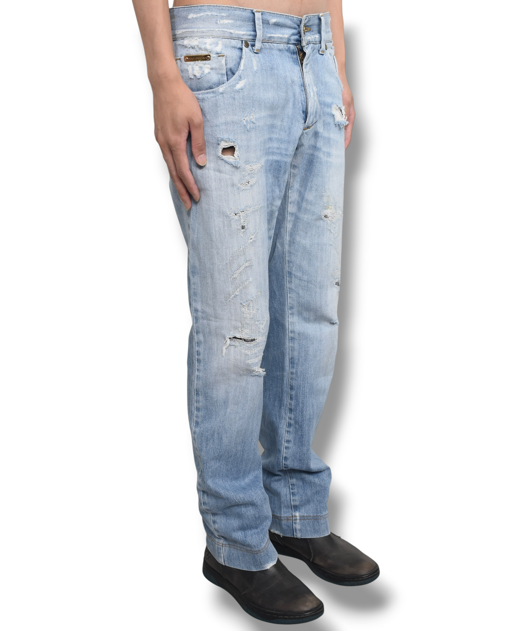 DOLCE&GABBANA faded denim pants