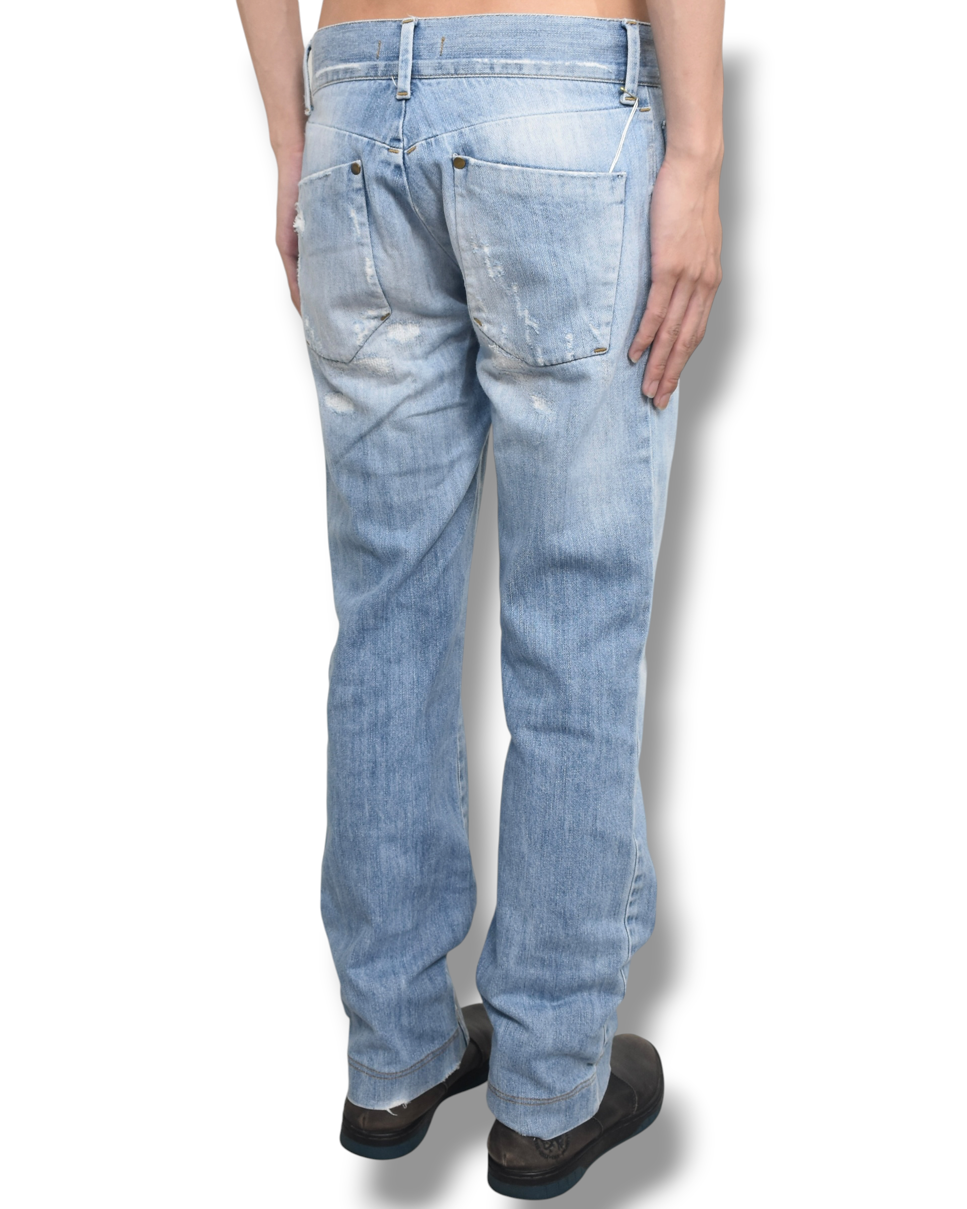 DOLCE&GABBANA faded denim pants