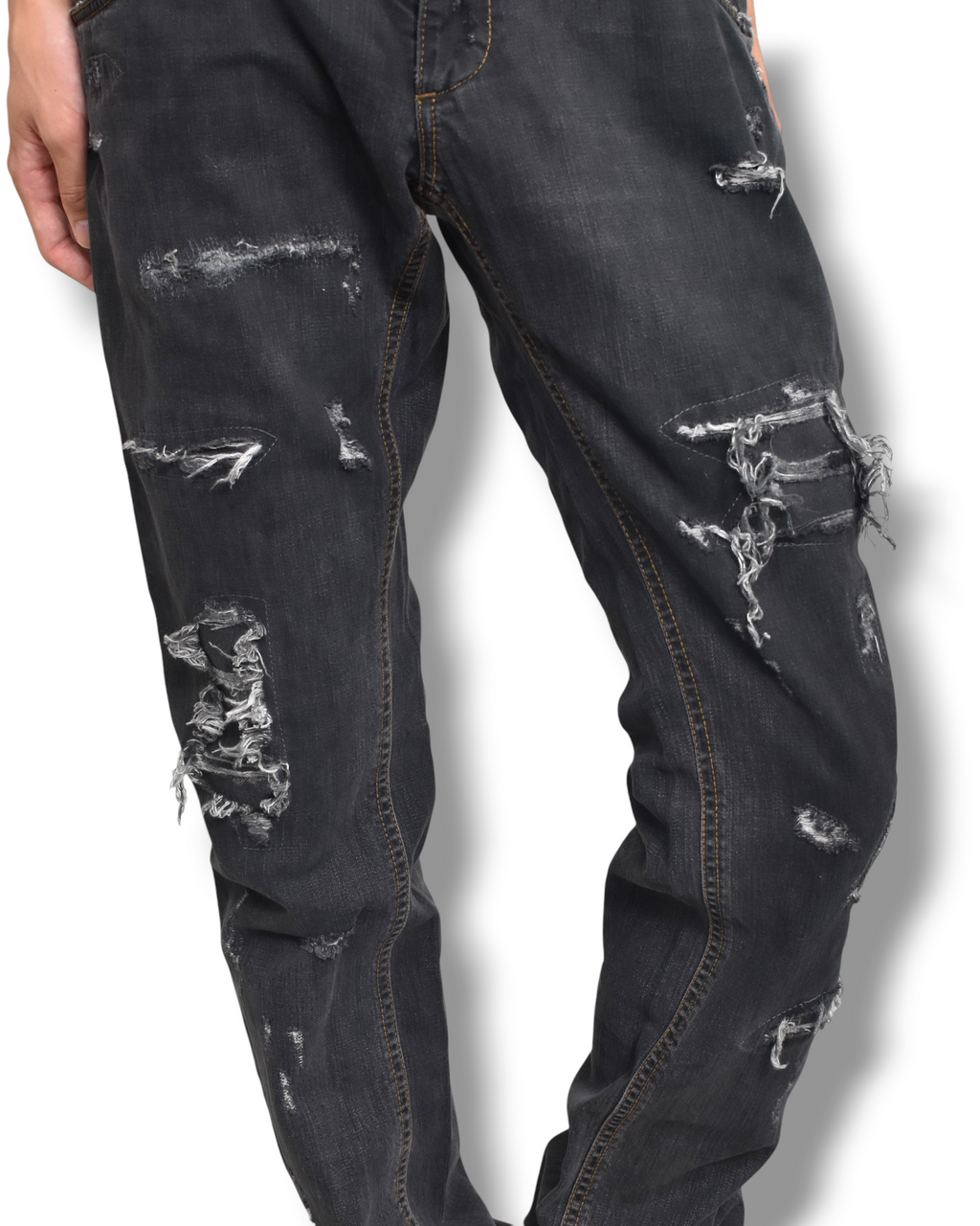 DOLCE&GABBANA damaged denim pants