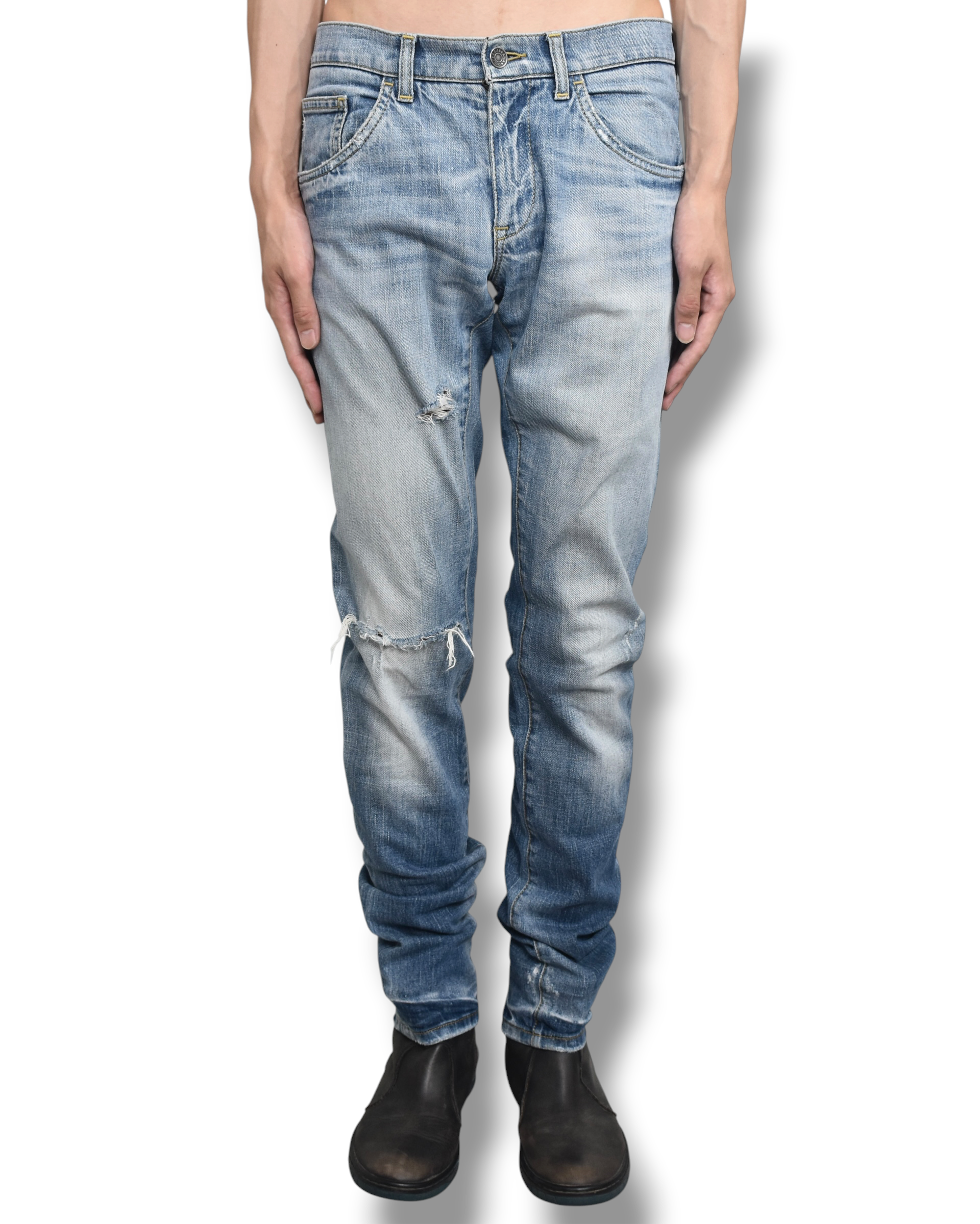 DOLCE&GABBANA faded denim pants