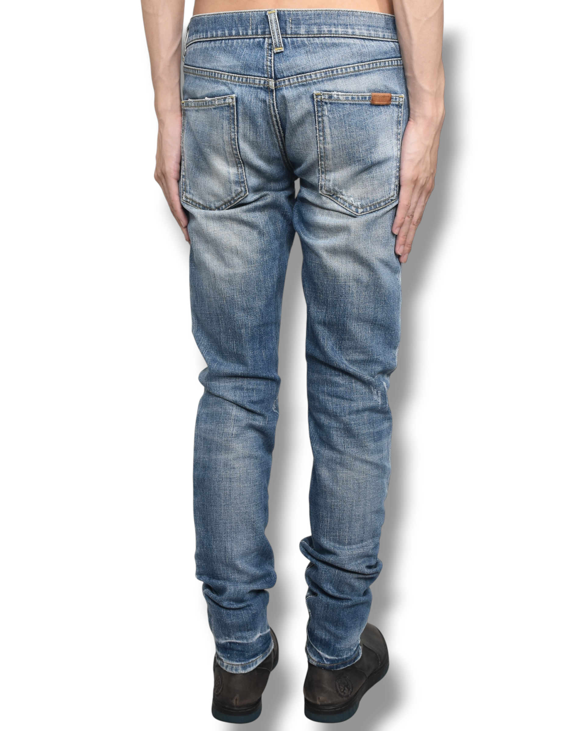 DOLCE&GABBANA faded denim pants