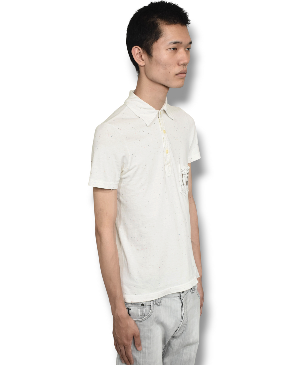 RA-RE back-graphic polo shirt