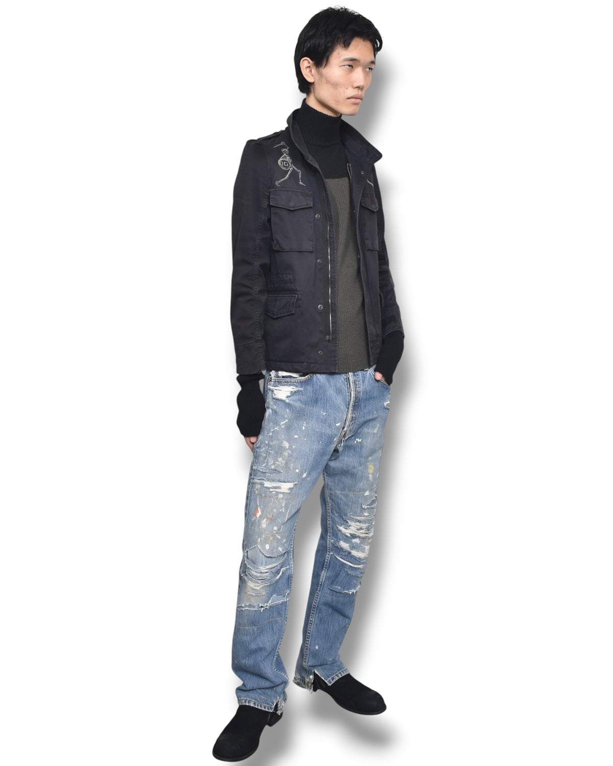 HYSTERIC GLAMOUR skull embroidery military blouson