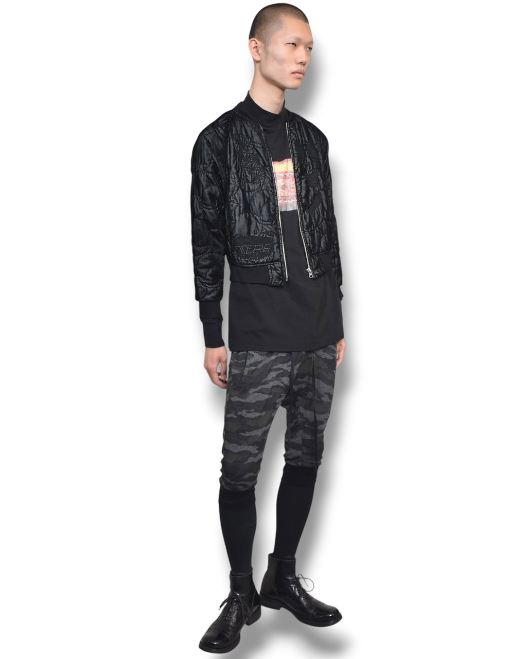 ZUCCA embroidered zip up blouson