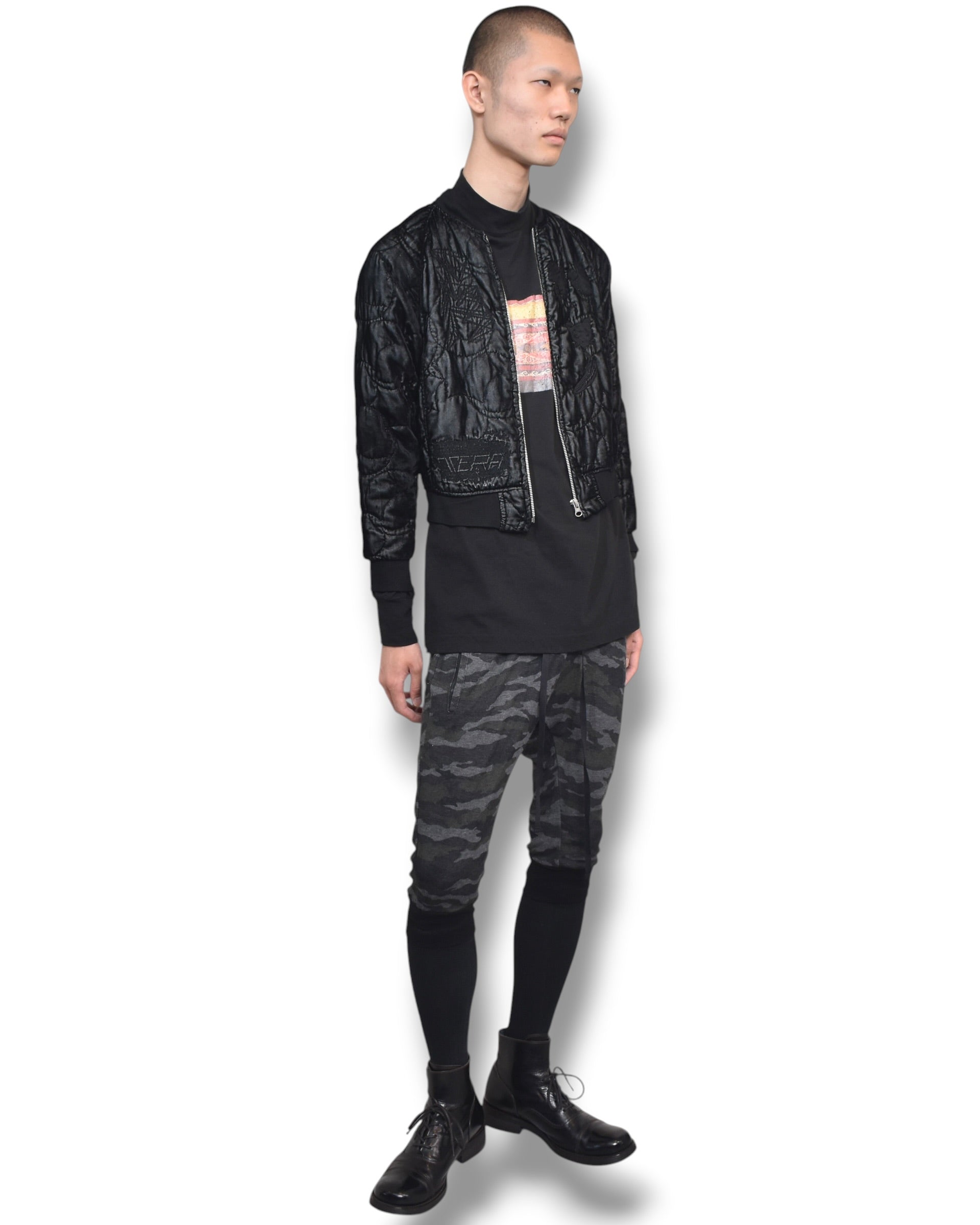 ZUCCA embroidered zip up blouson