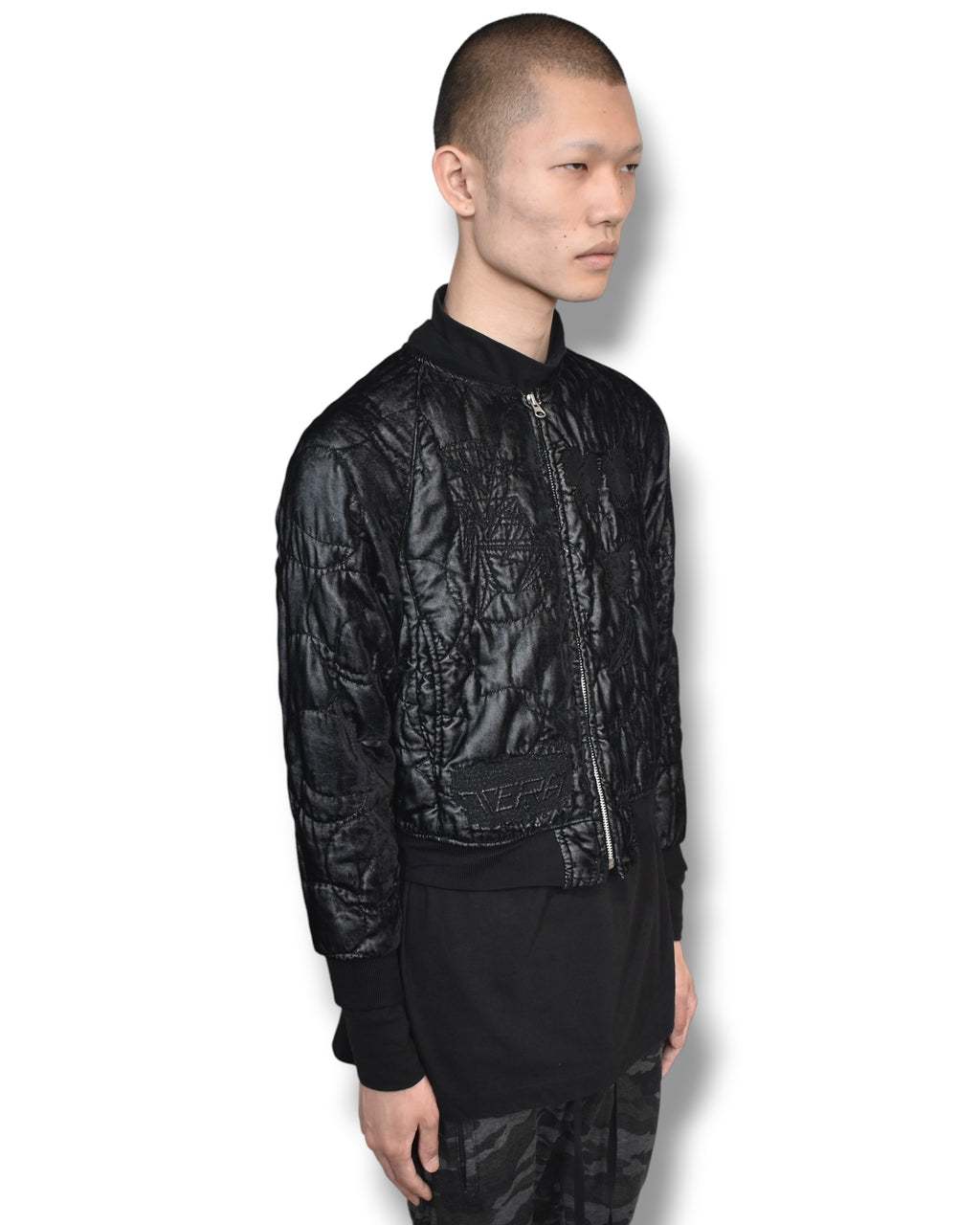 ZUCCA embroidered zip up blouson