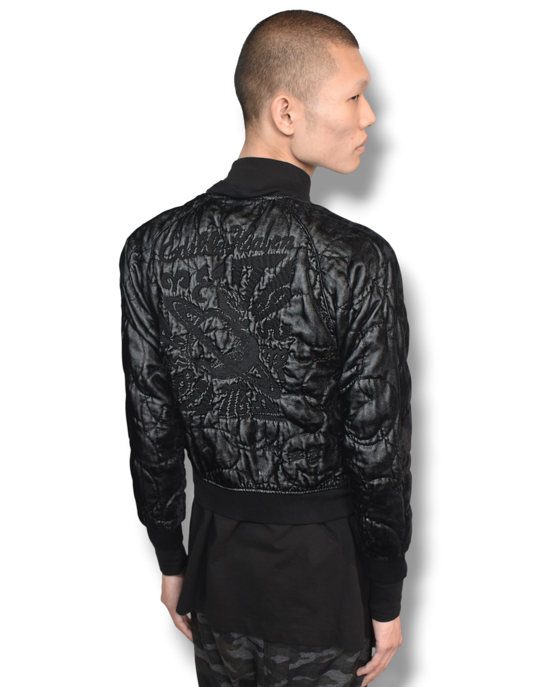 ZUCCA embroidered zip up blouson