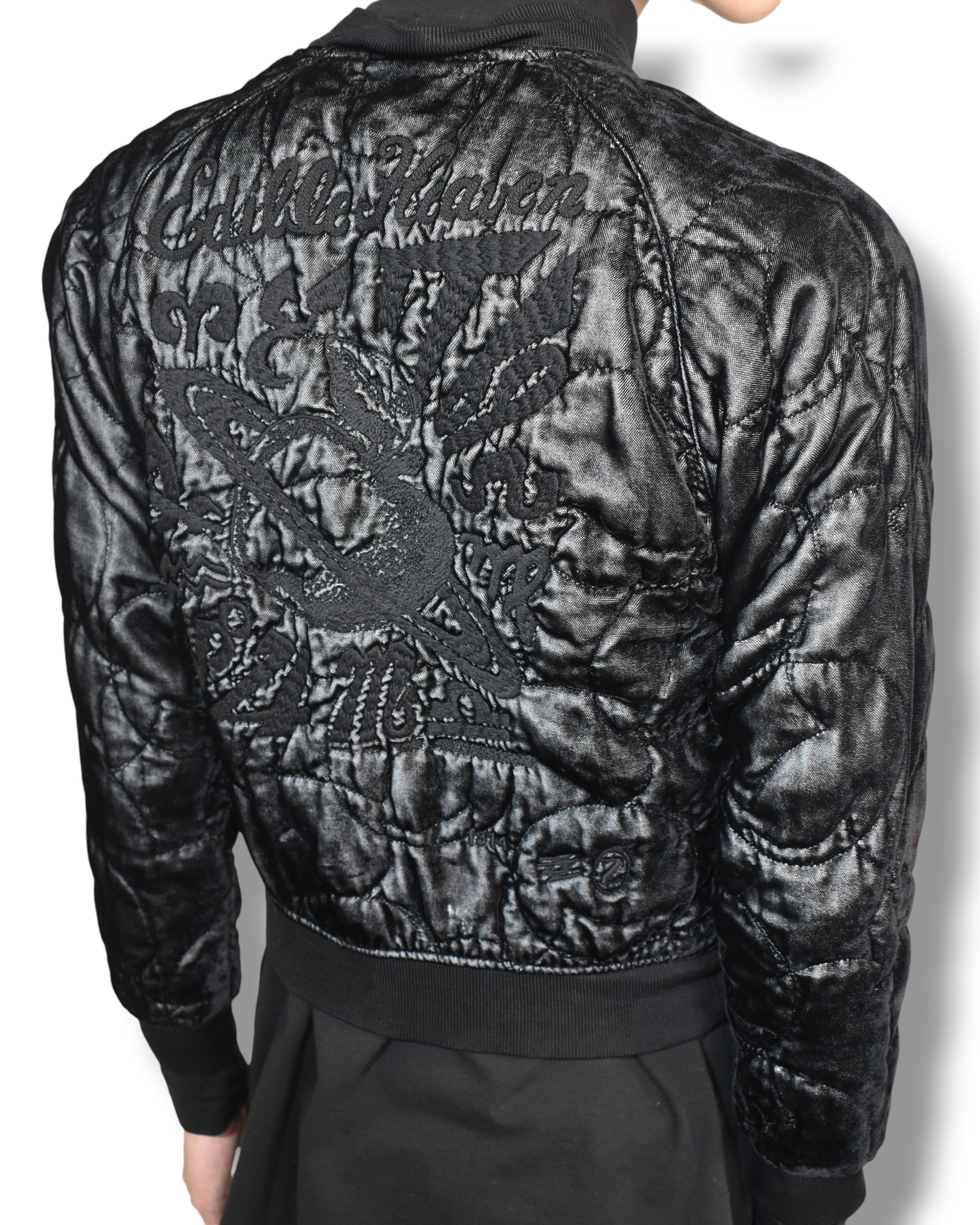 ZUCCA embroidered zip up blouson