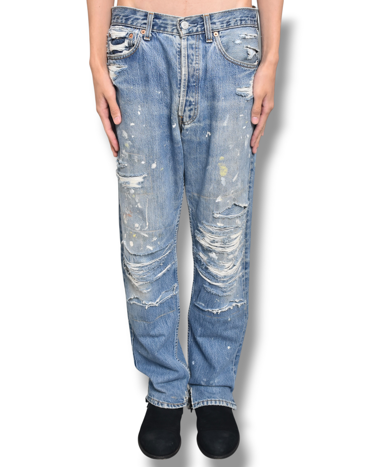 VINTI ANDREWS crashed denim pants