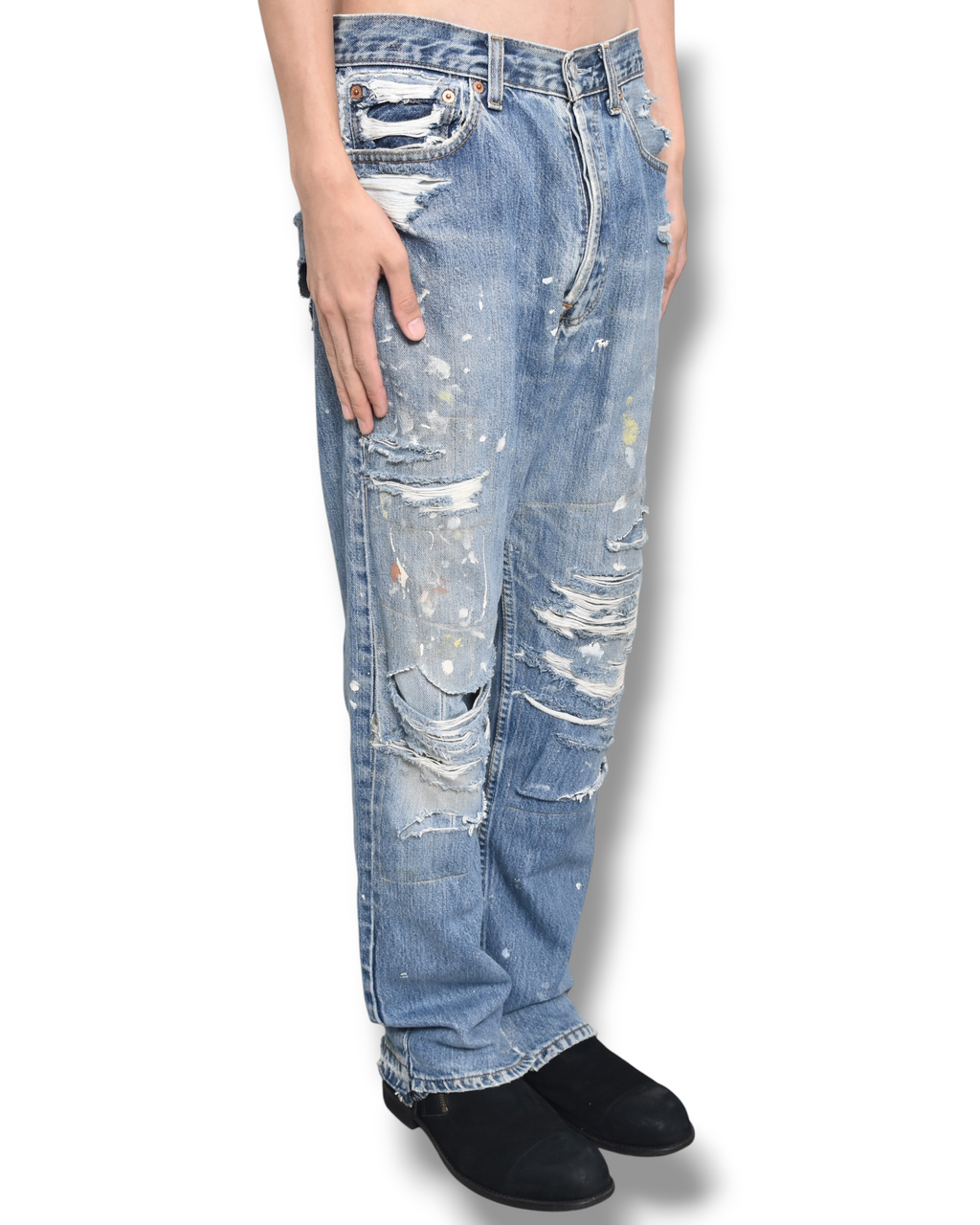 VINTI ANDREWS crashed denim pants