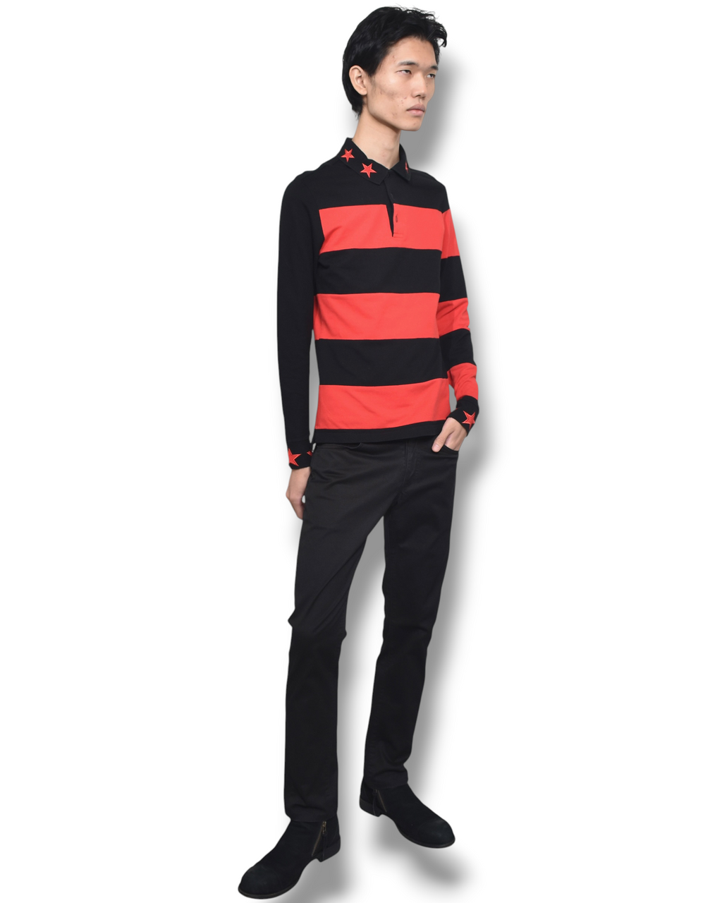 12aw GIVENCHY border shirt