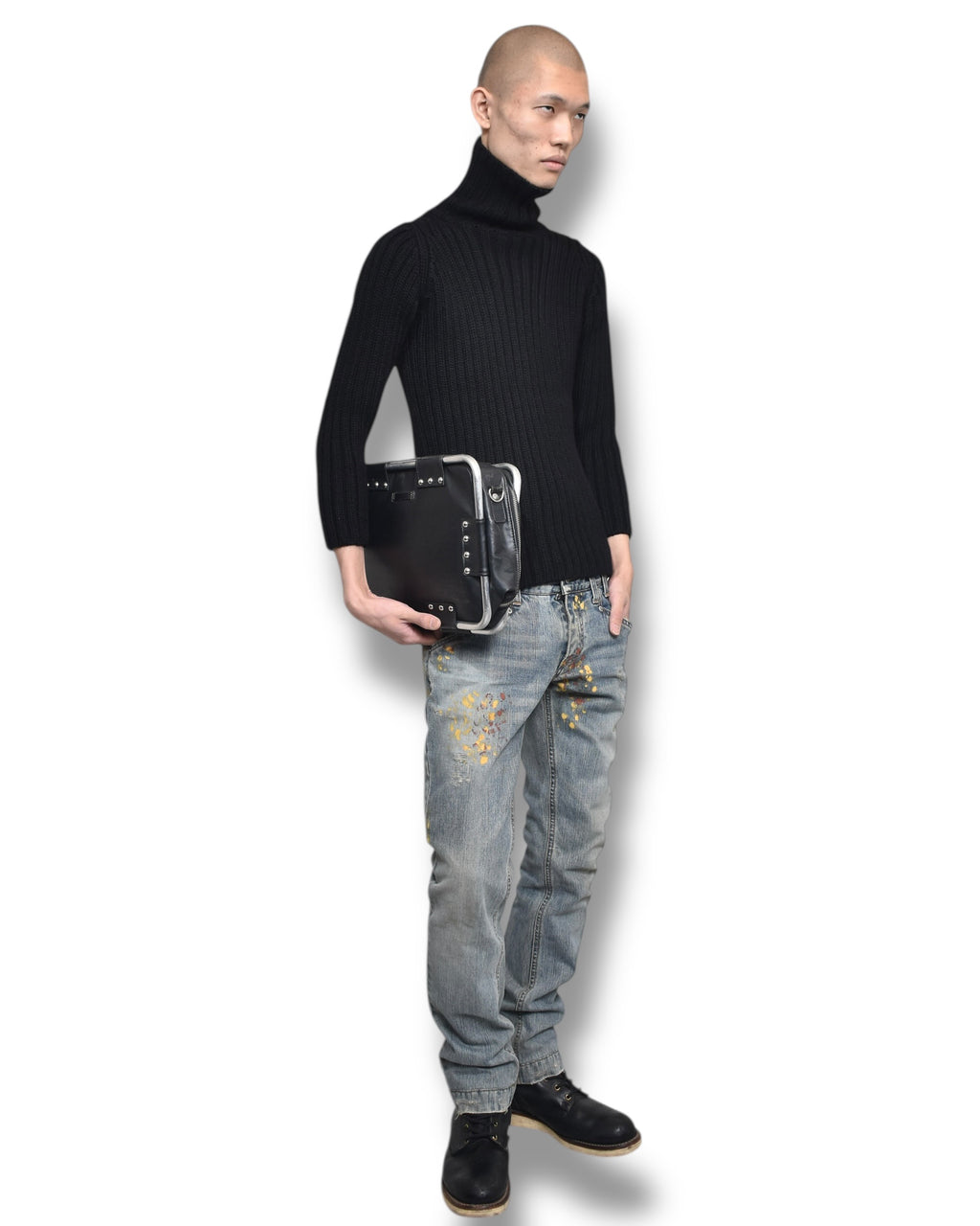 DOLCE&GABBANA painted denim pants